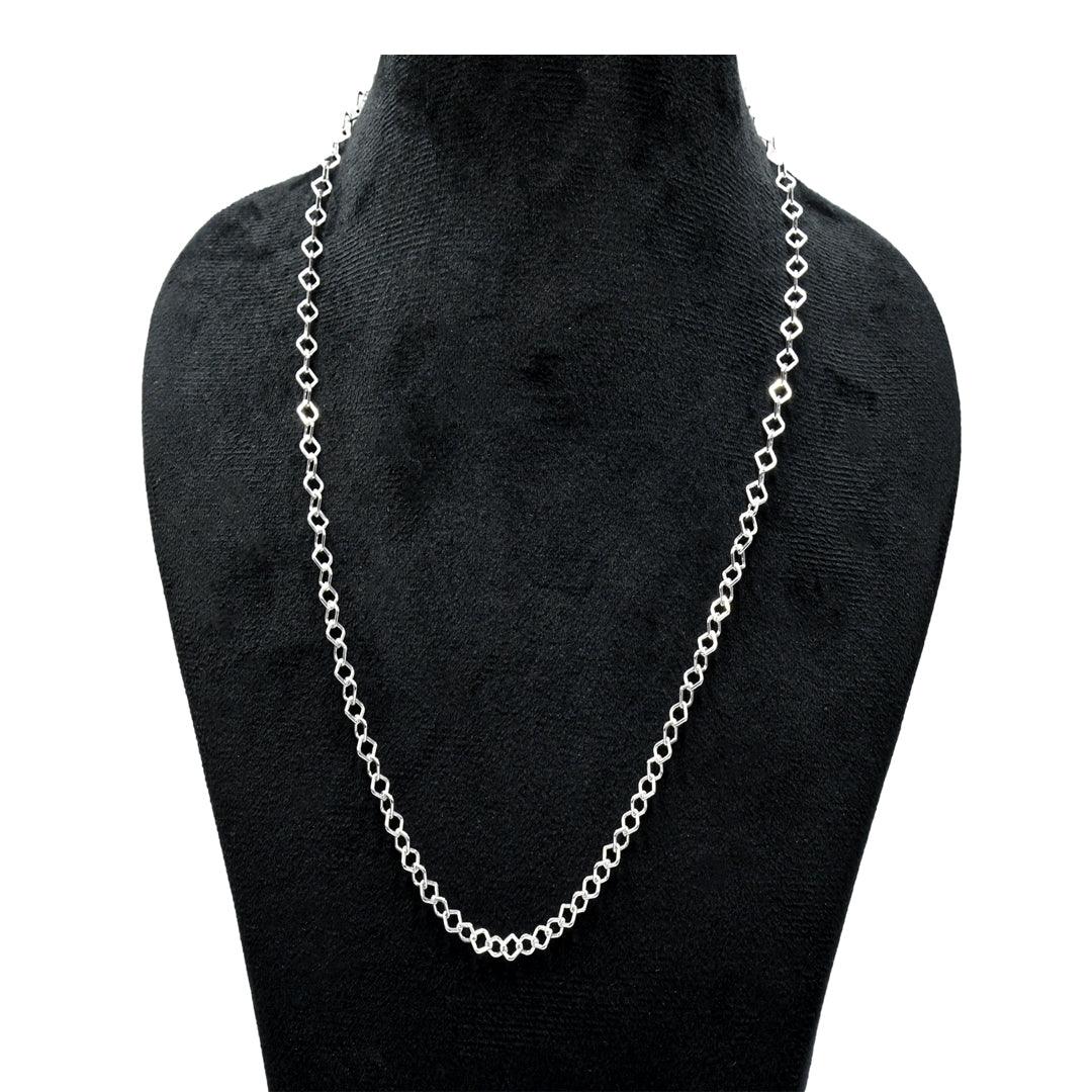 Square Brass Silver Plated Chain