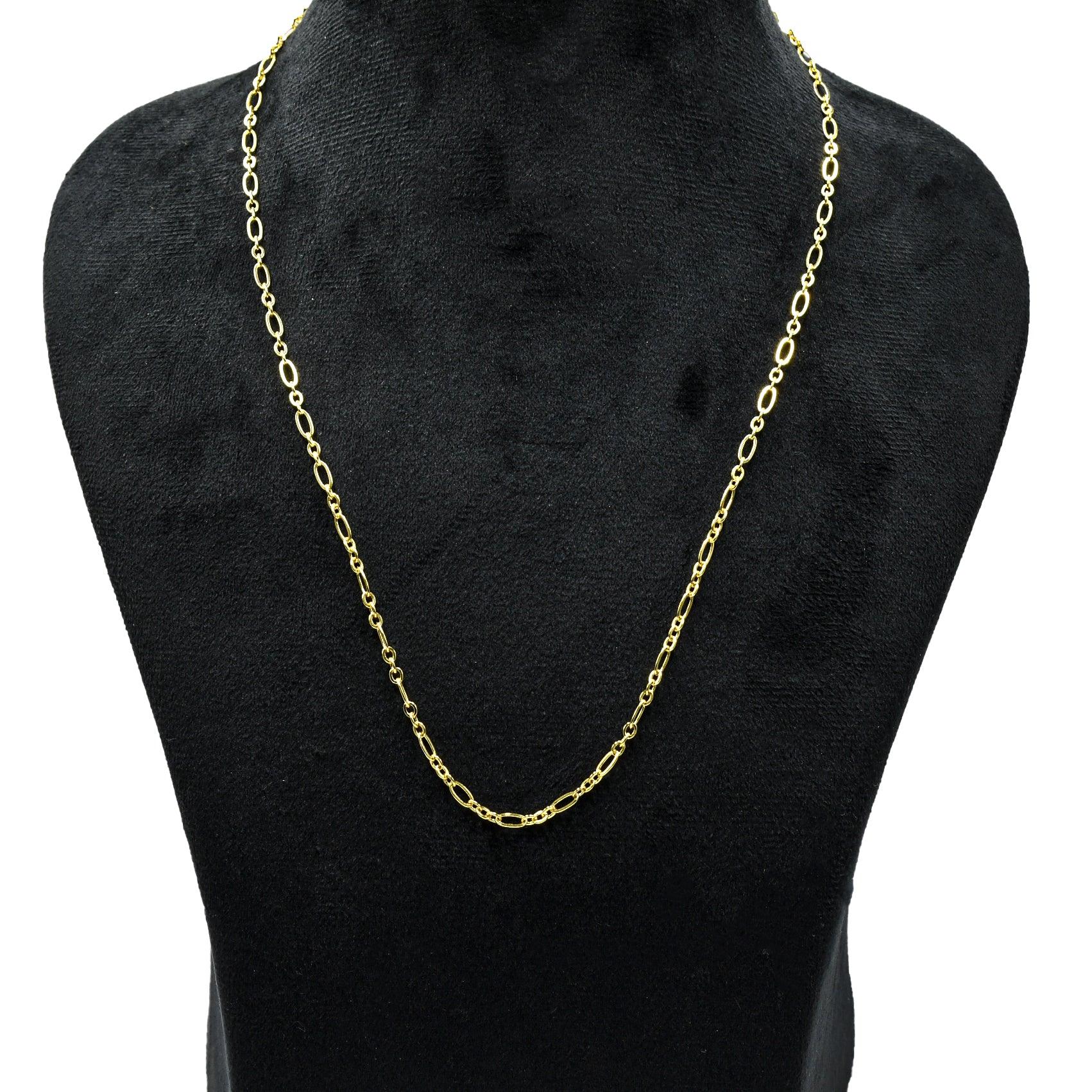 Tiny Oval Brass Gold Plated Chain