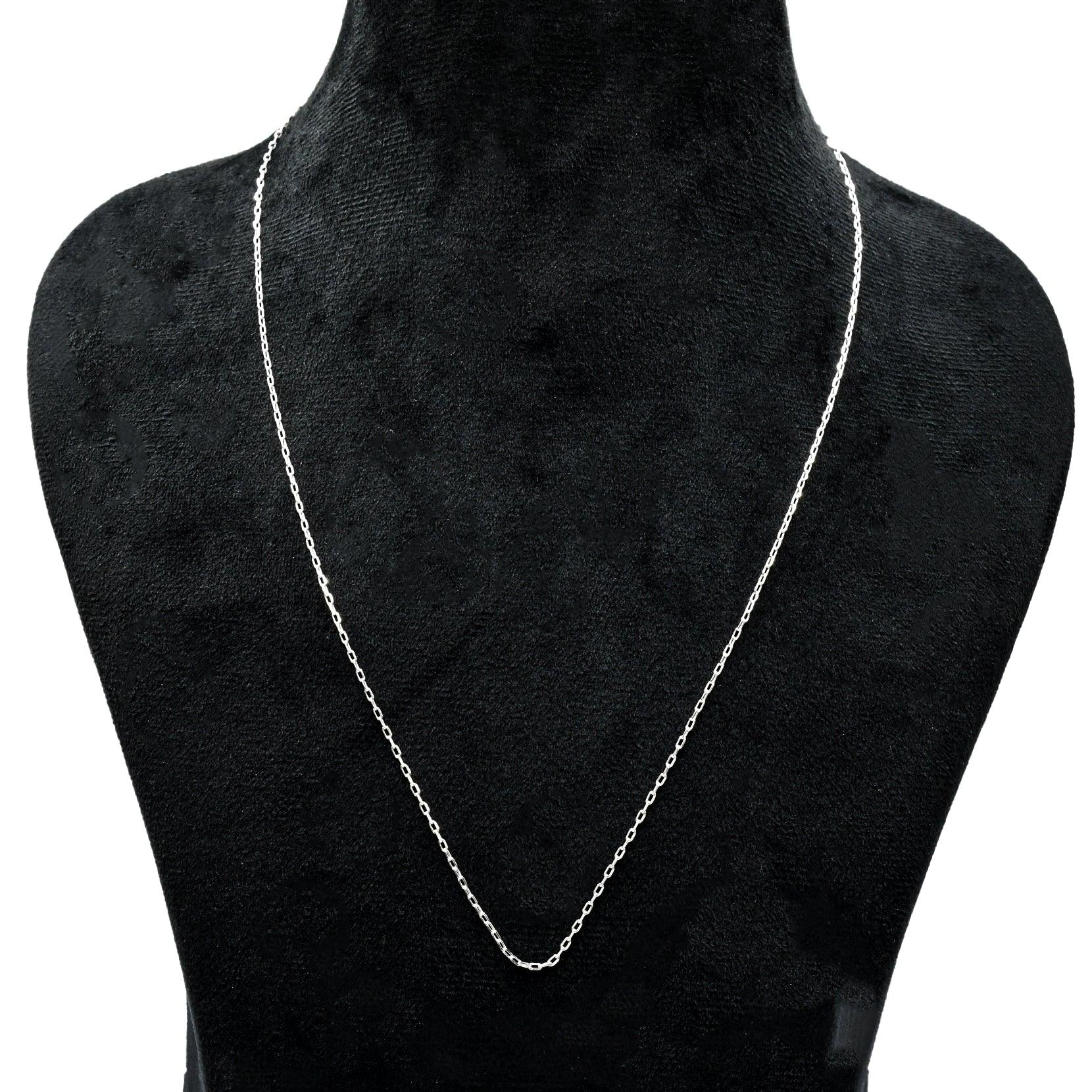 Tiny Paperclip Brass Silver Plated Chain
