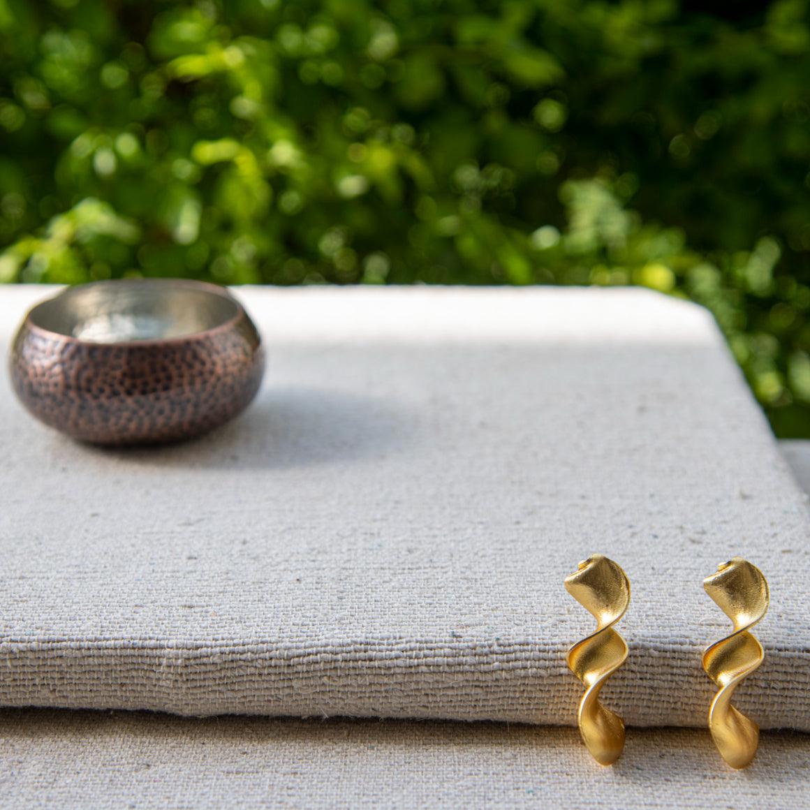Twisted Brass Gold Plated Dangler Earring