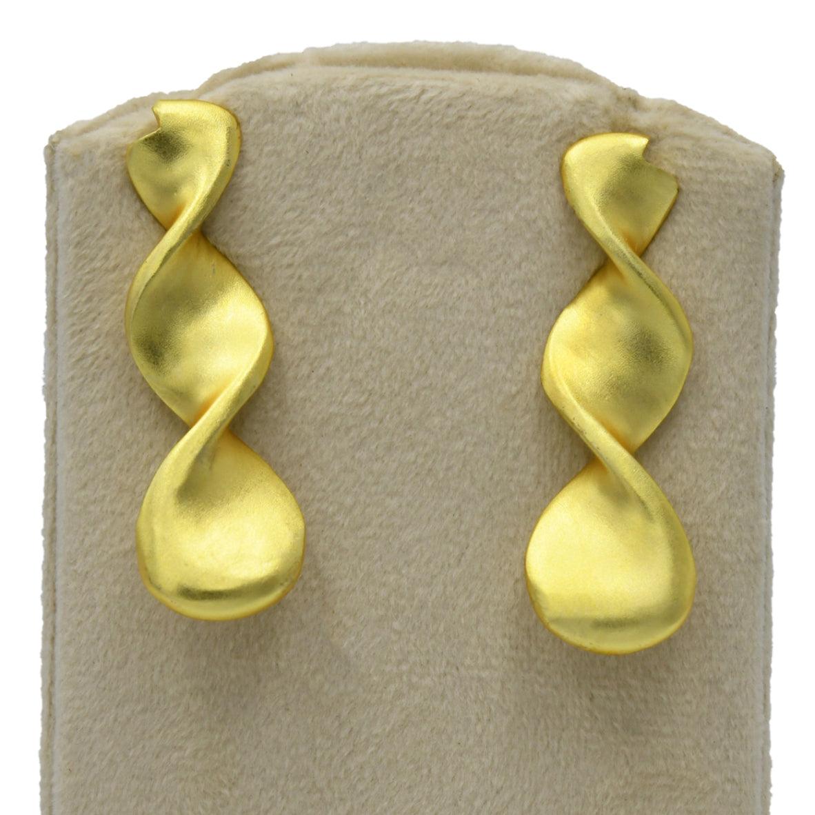 Twisted Brass Gold Plated Dangler Earring