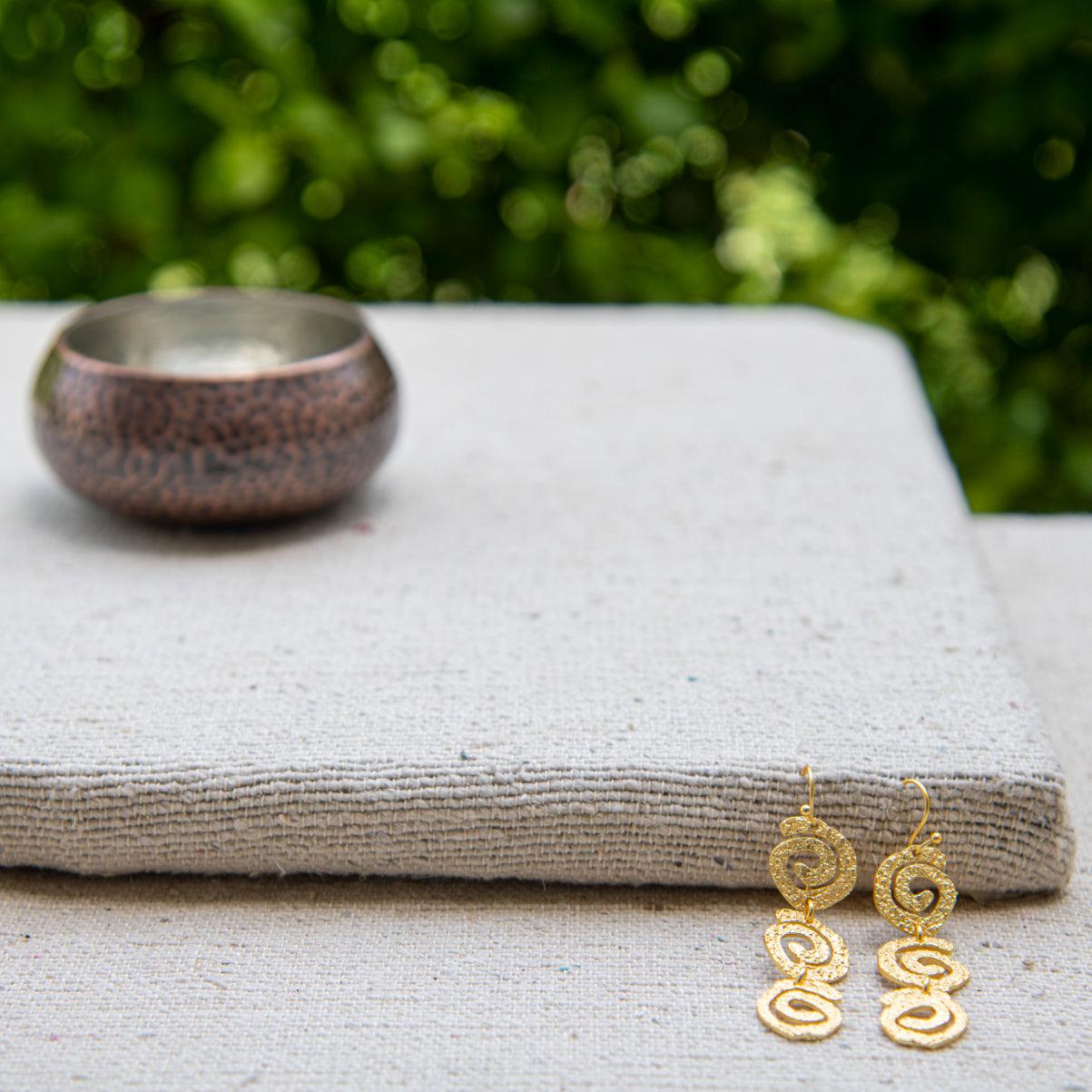 Uneven Swirl "Jalebi" Dangle Earrings