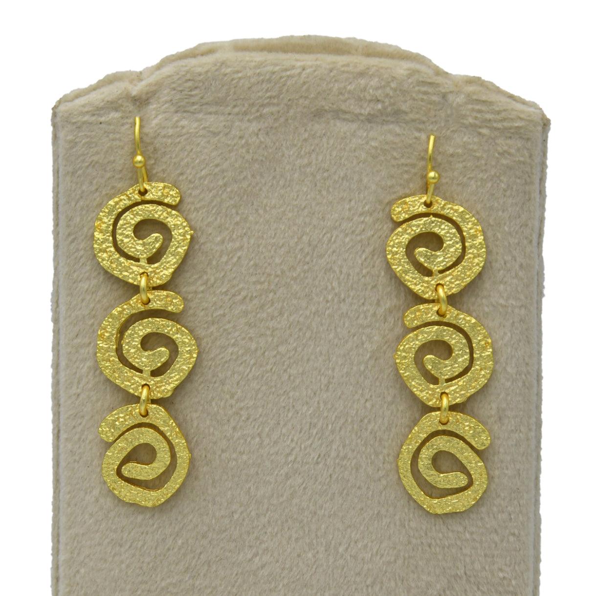 Uneven Swirl "Jalebi" Dangle Earrings