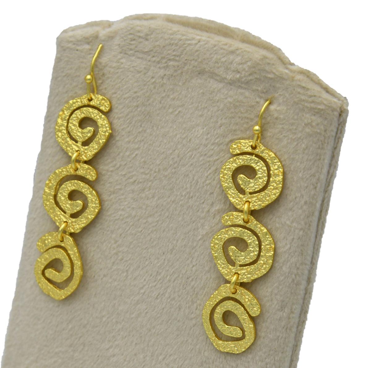 Uneven Swirl "Jalebi" Dangle Earrings