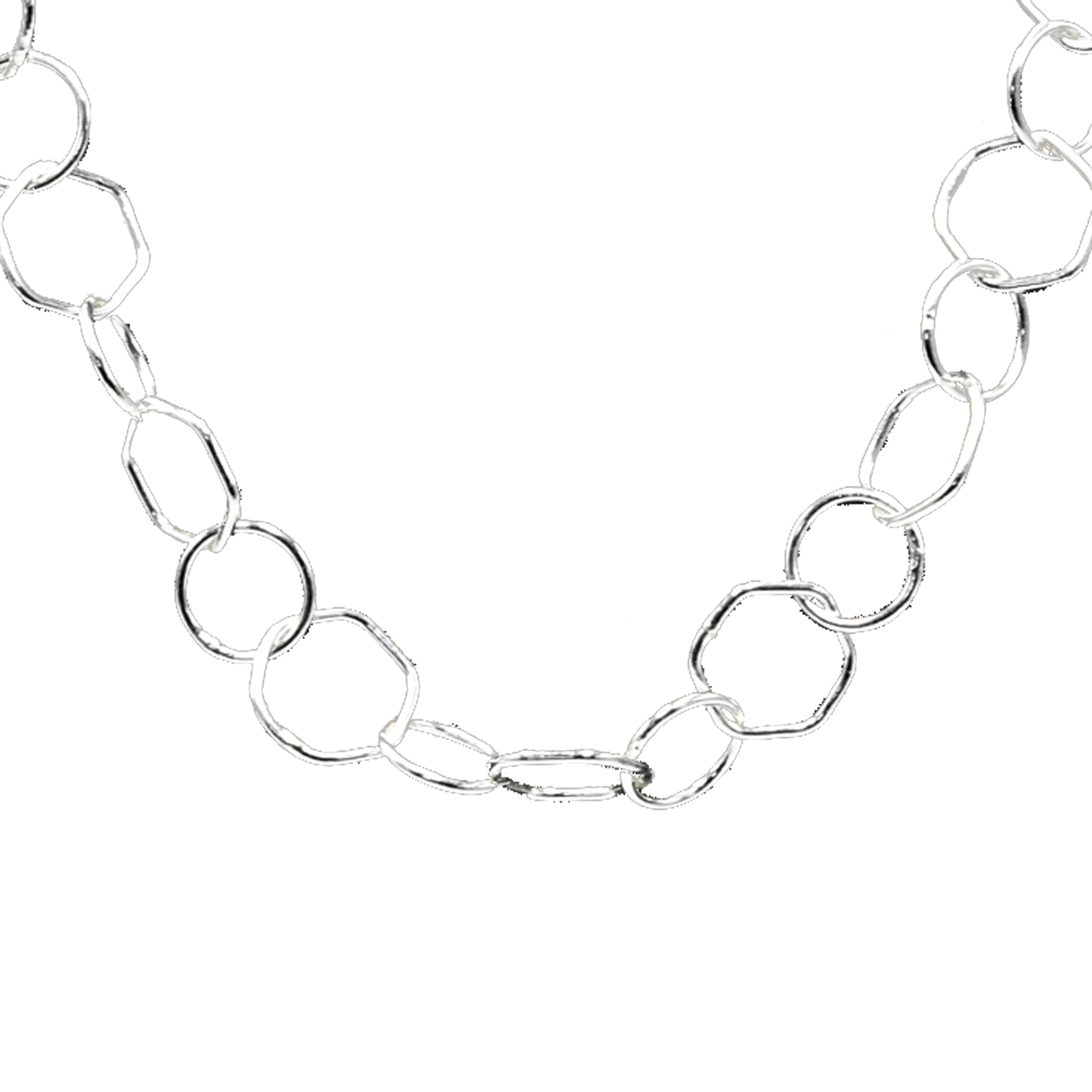 Hexagon Brass Silver Plated Chain