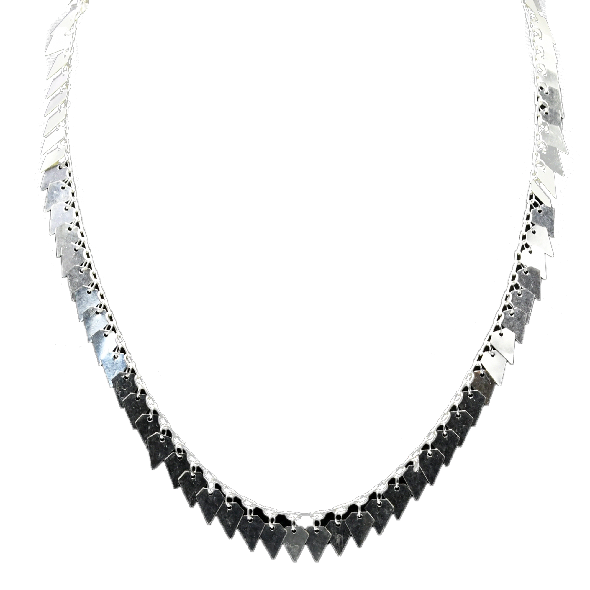 Pyramid Brass Silver Plated Chain