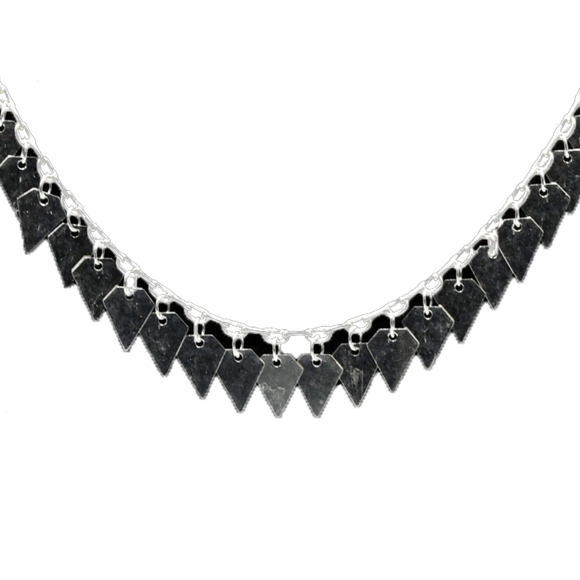 Pyramid Brass Silver Plated Chain