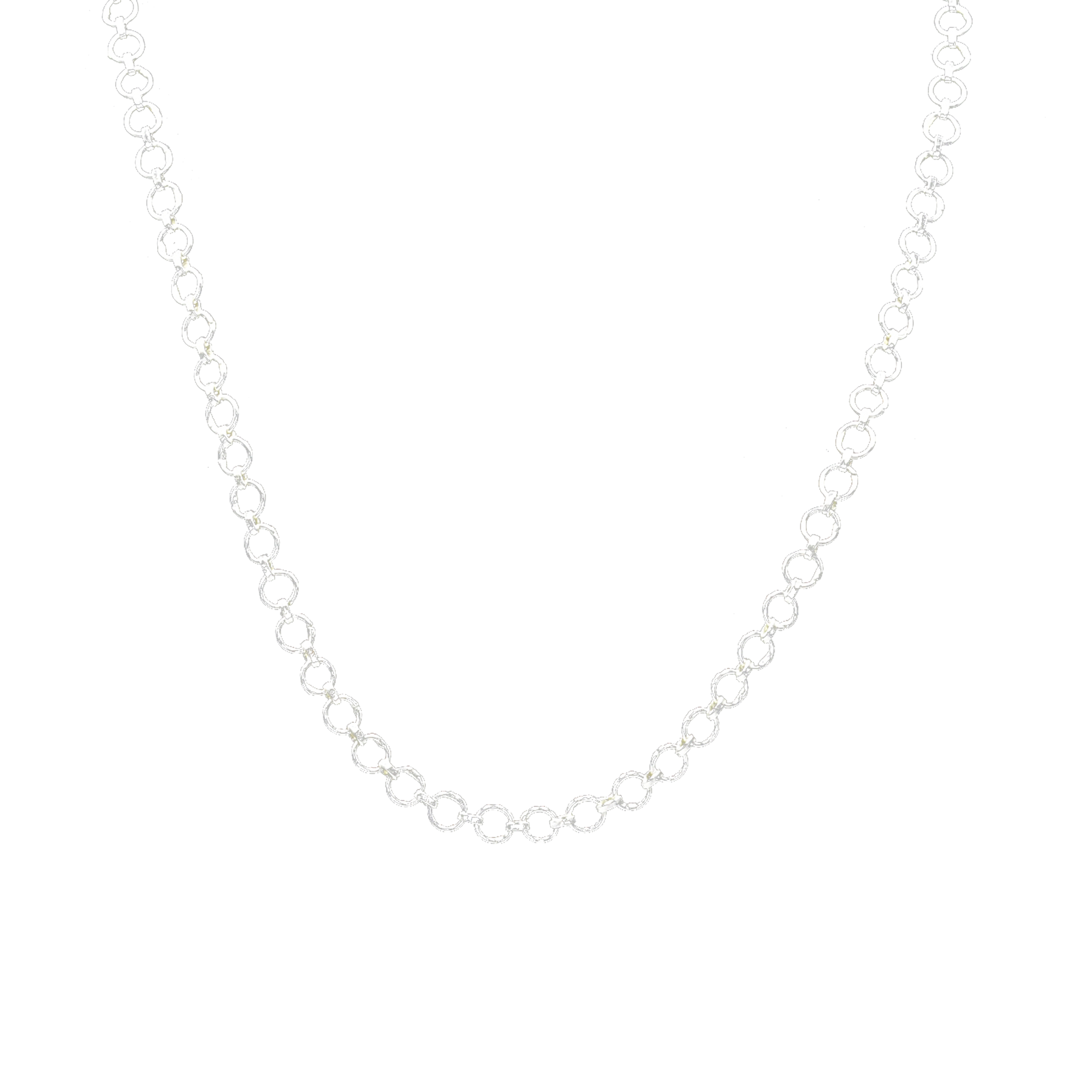 Circular Hoop Brass Silver Plated Chain