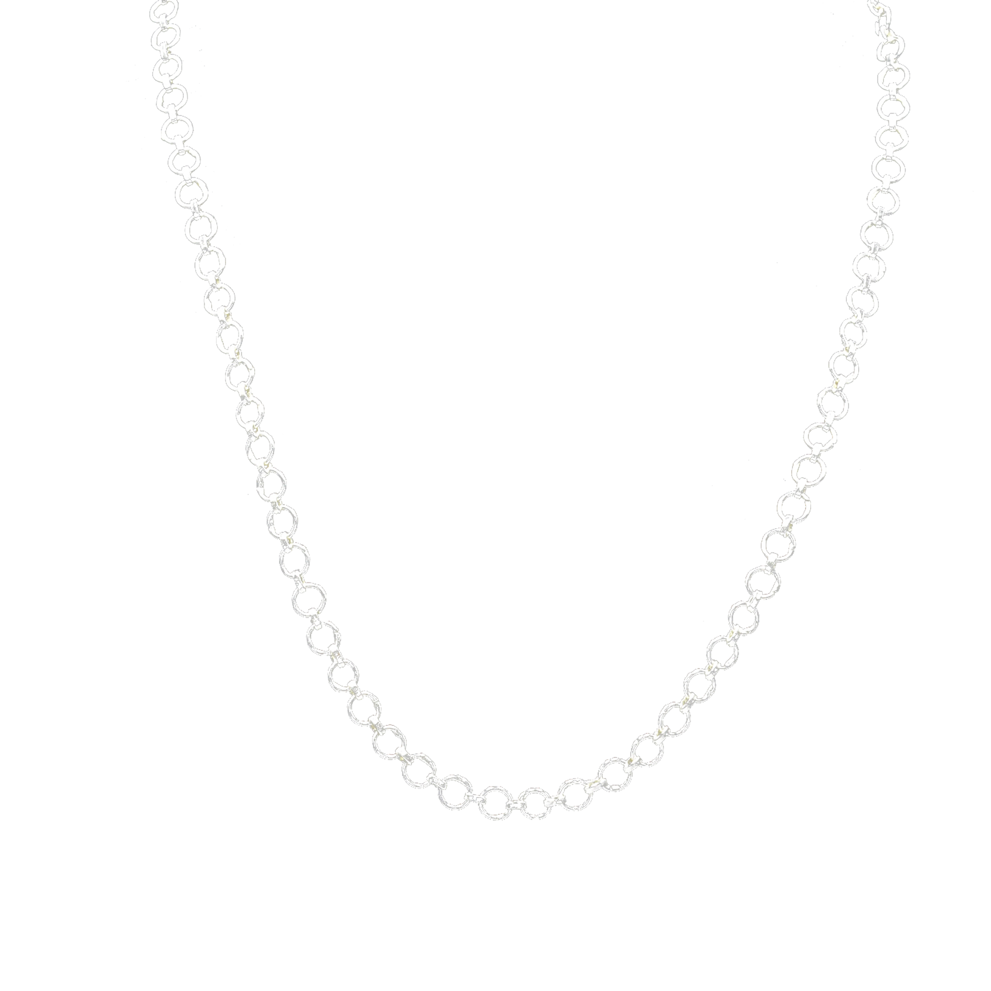Circular Hoop Brass Silver Plated Chain