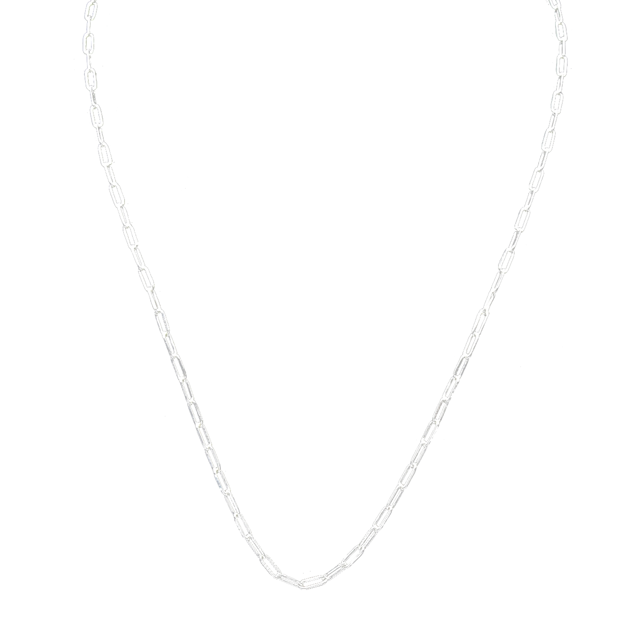 Paperclip Brass Silver Plated Chain
