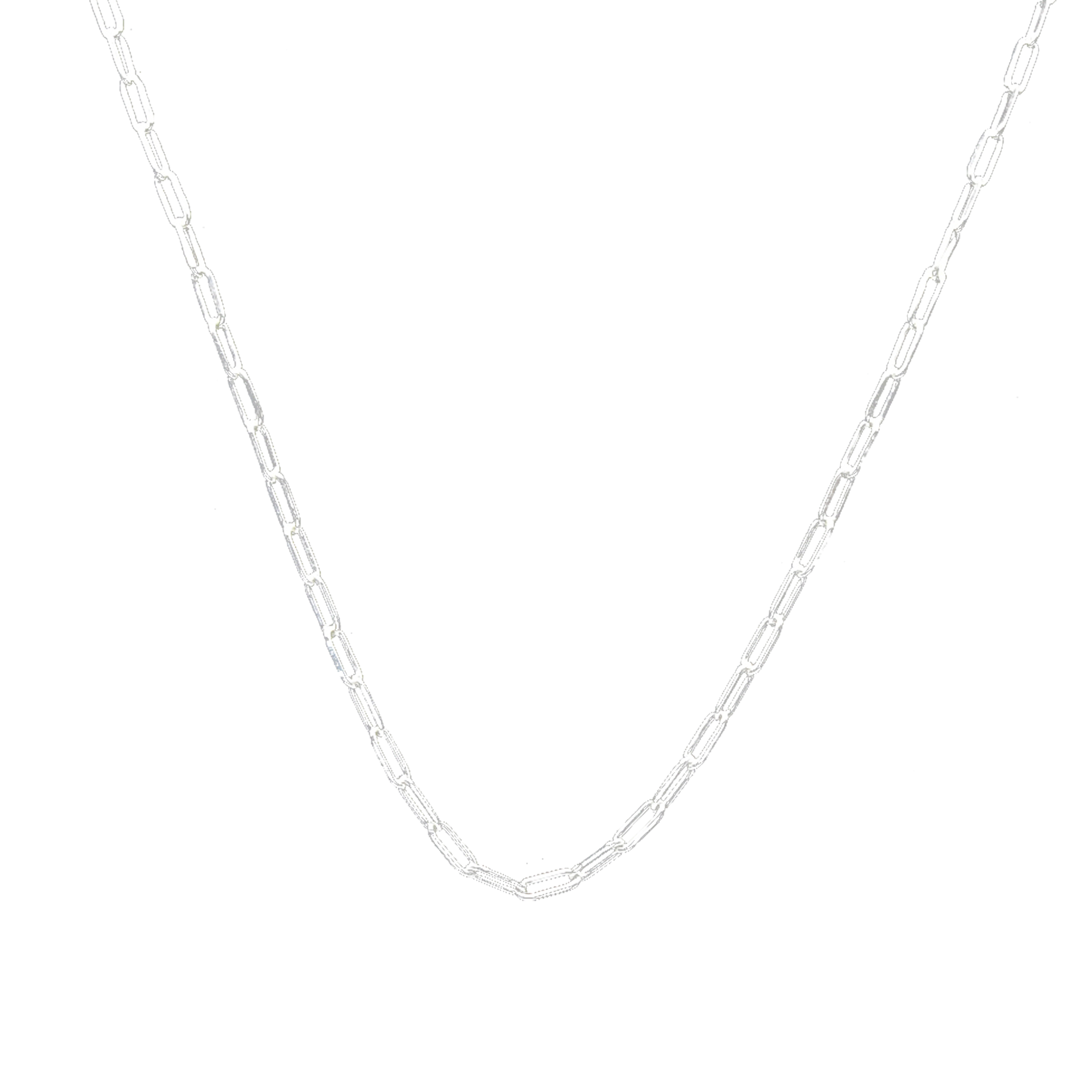 Paperclip Brass Silver Plated Chain