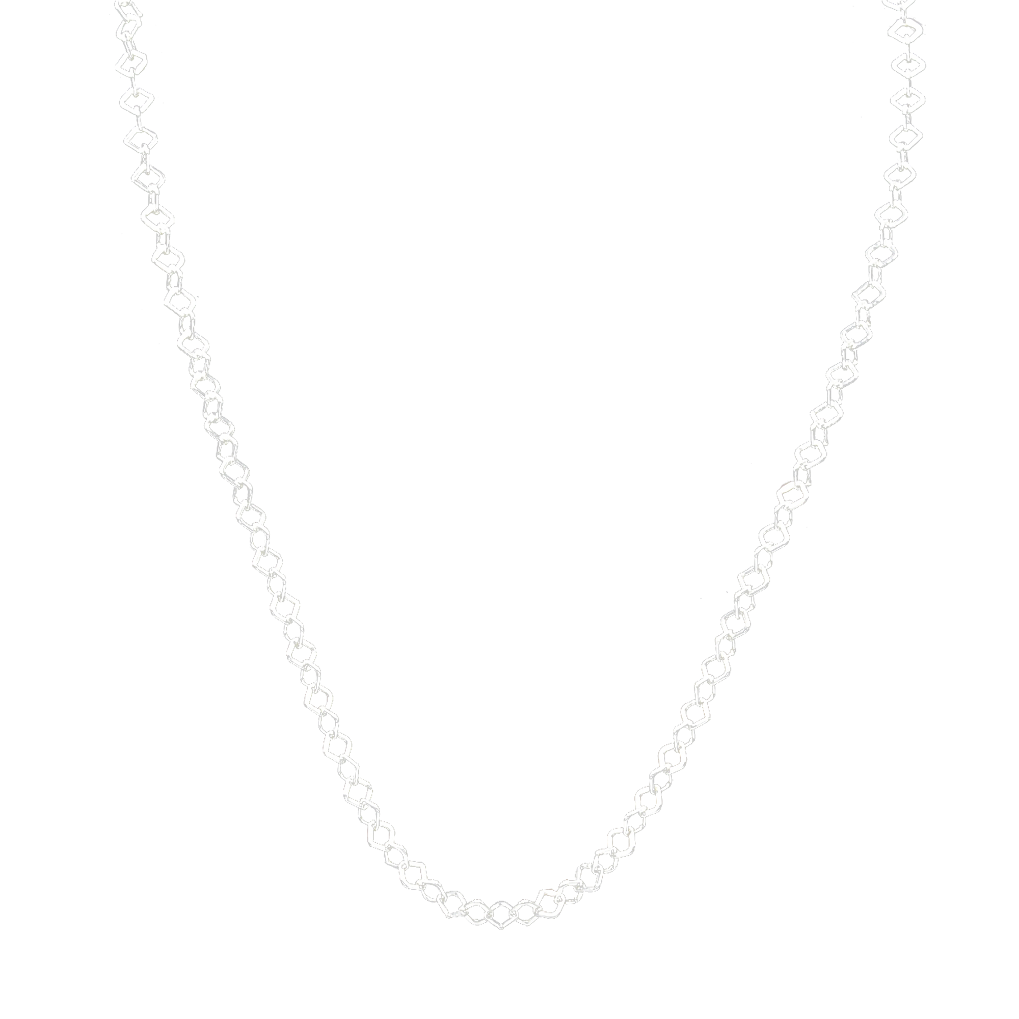 Square Brass Silver Plated Chain