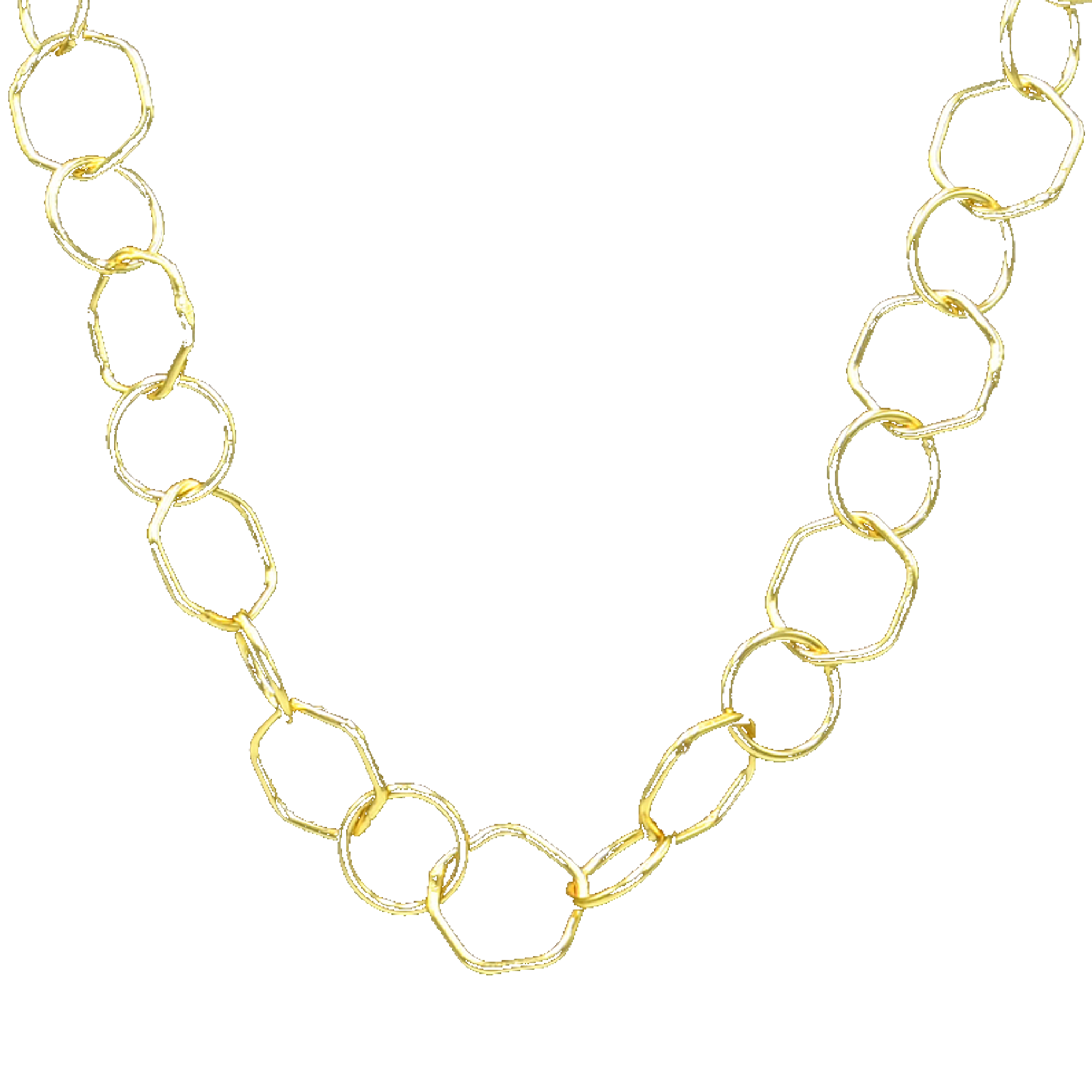 Hexagon Brass Gold Plated Chain