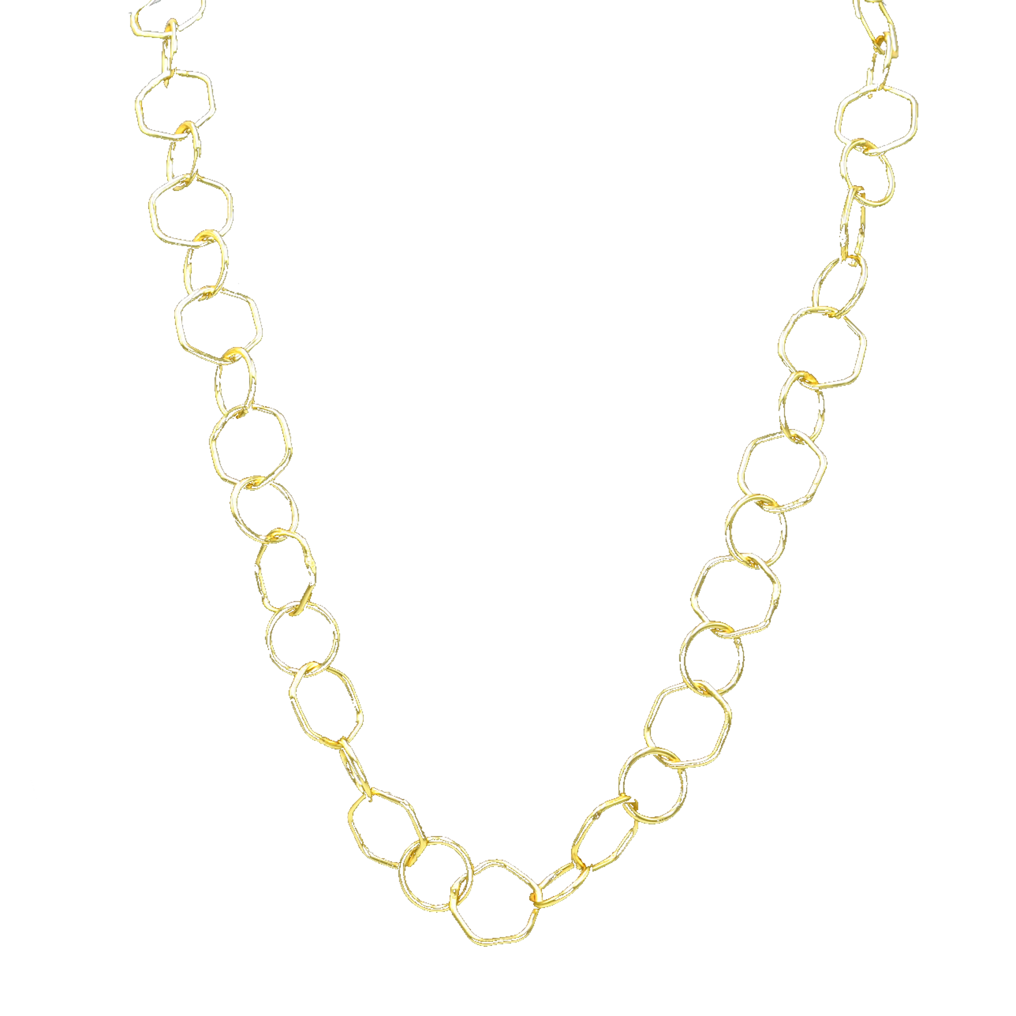 Hexagon Brass Gold Plated Chain
