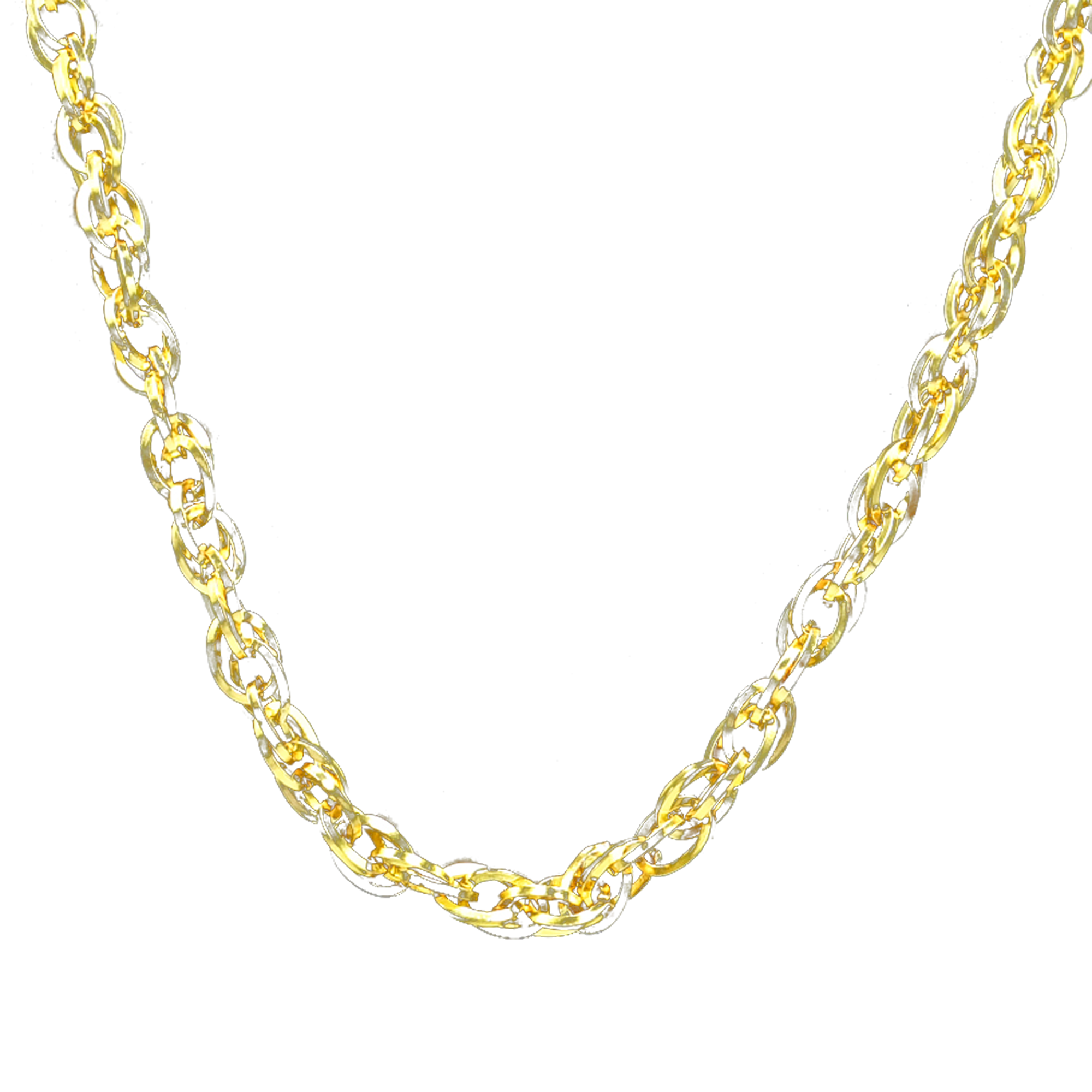 Uneven Oval Brass Gold Plated Chain