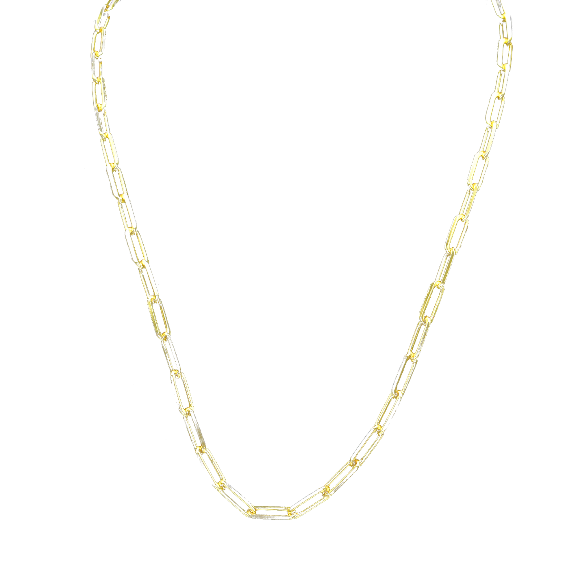 Big Paperclip Brass Gold Plated Chain