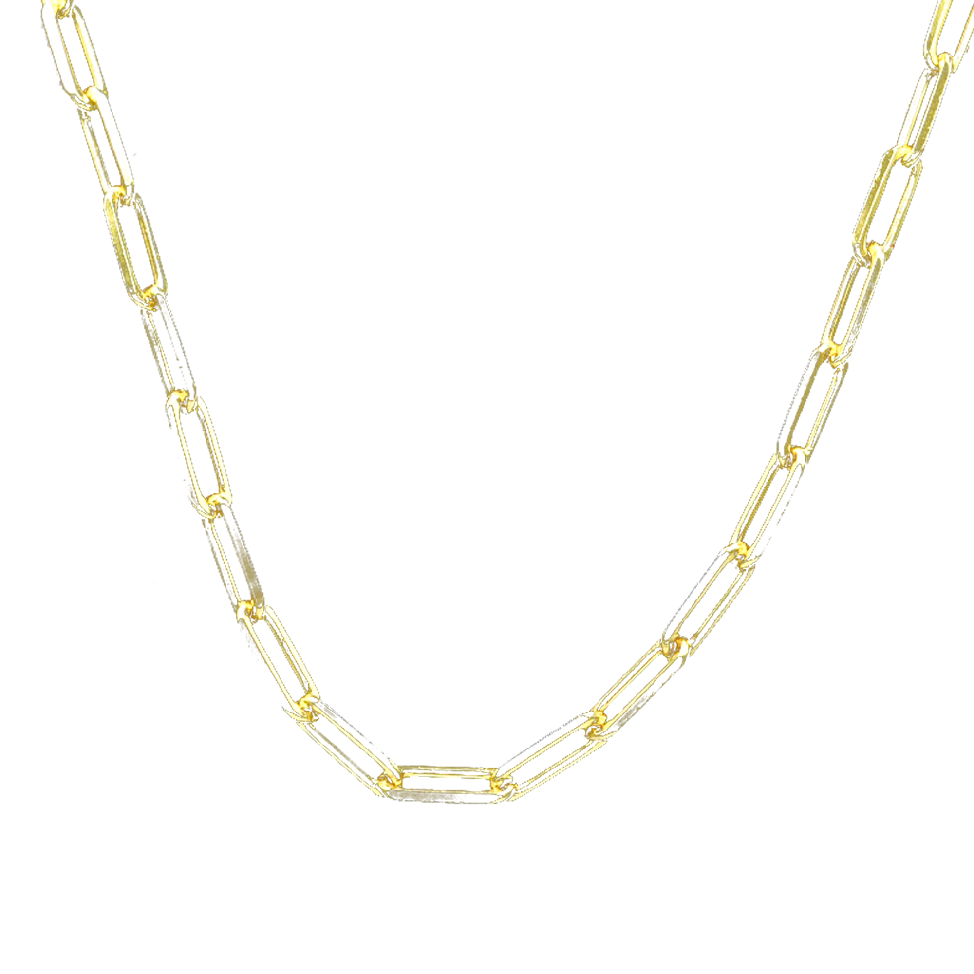 Big Paperclip Brass Gold Plated Chain