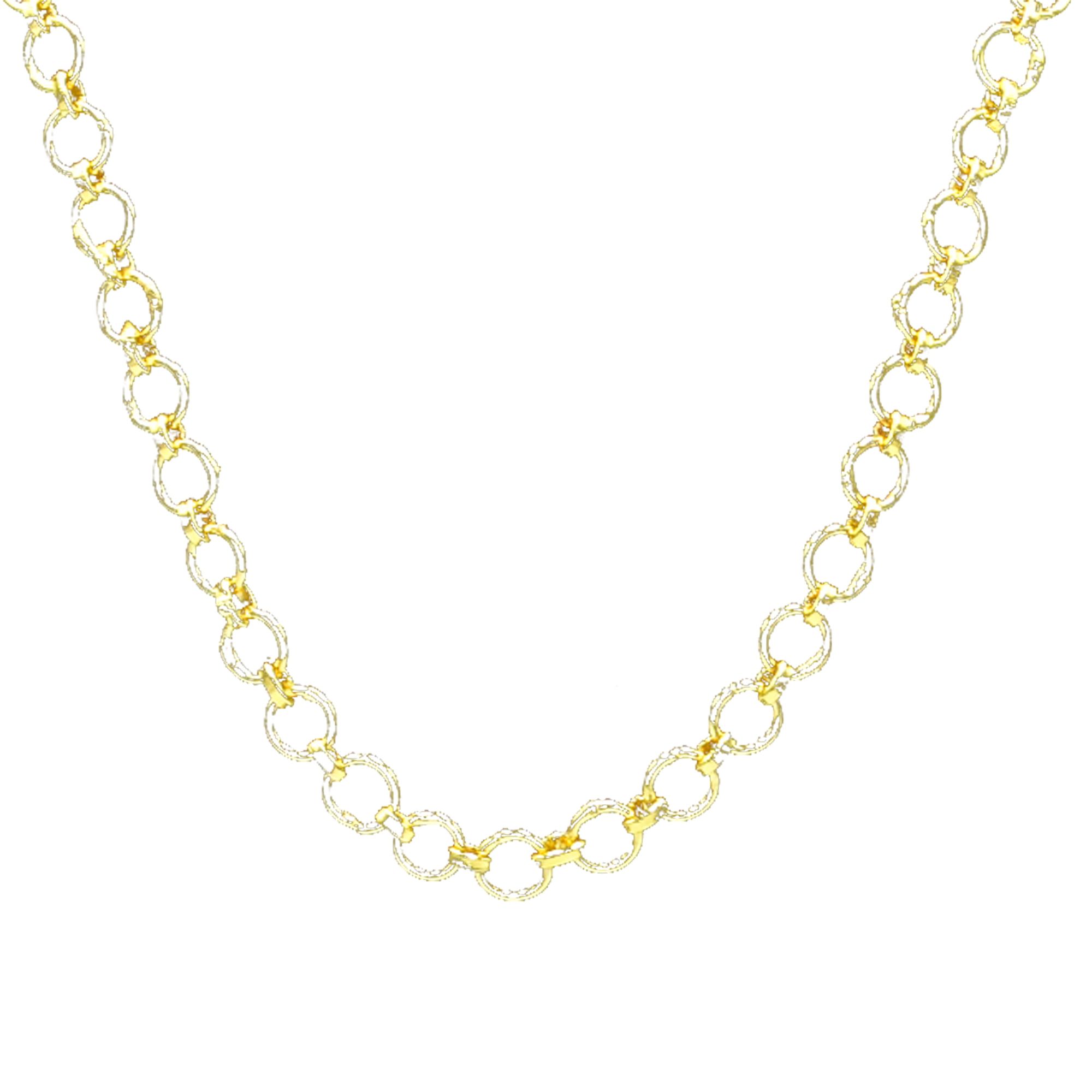 Round Hoop Brass Gold Plated Chain