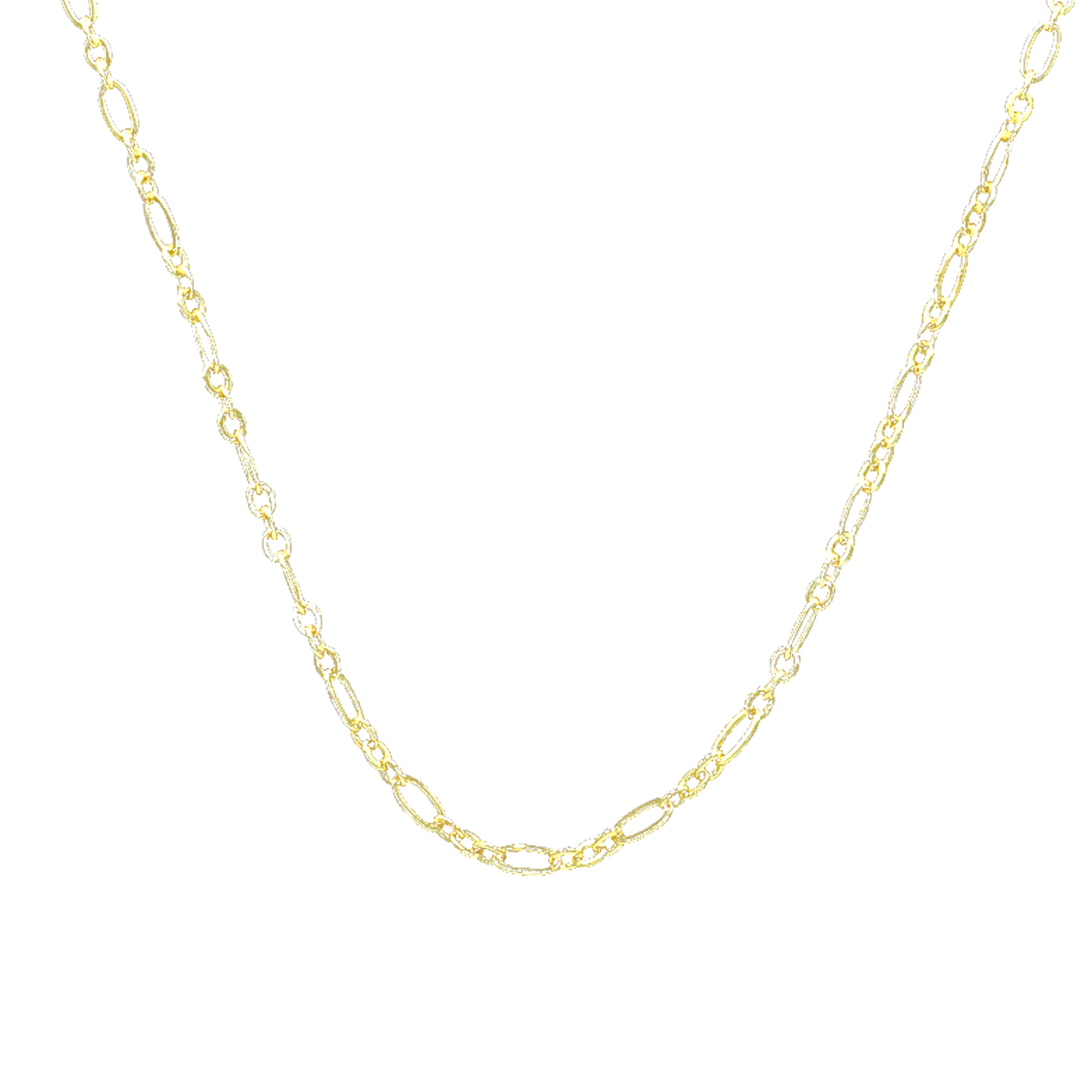 Tiny Oval Brass Gold Plated Chain
