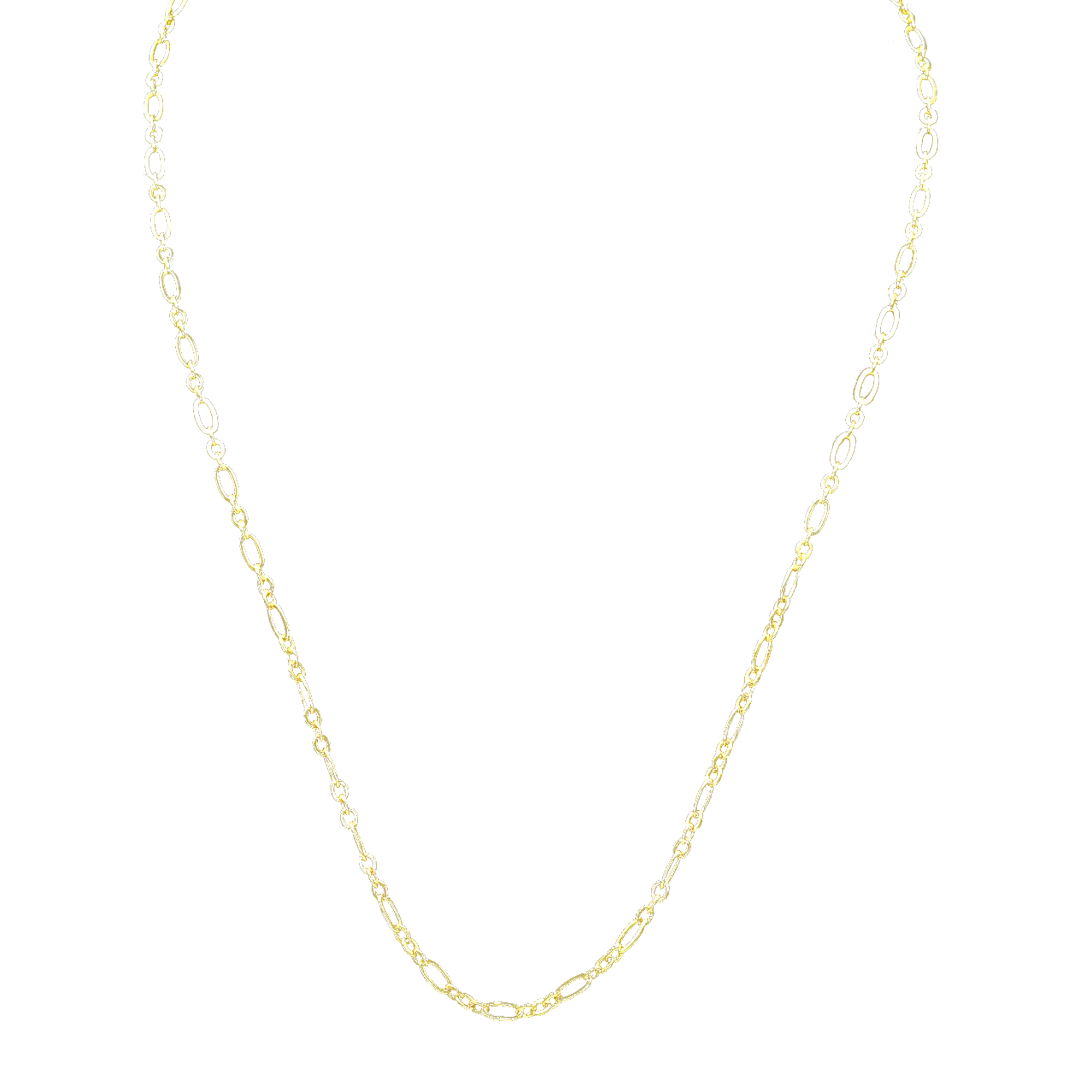 Tiny Oval Brass Gold Plated Chain