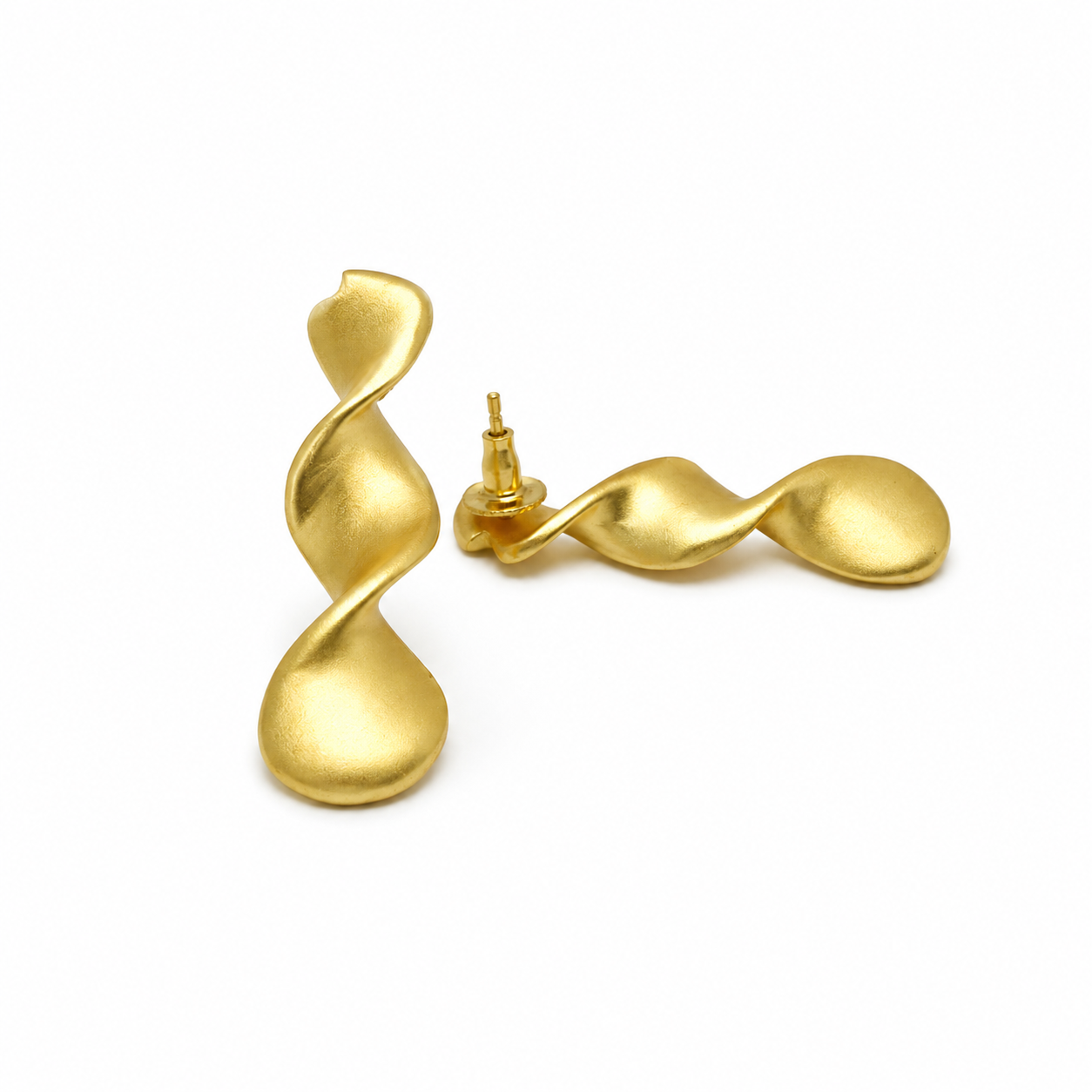 Twisted Brass Gold Plated Dangler Earring
