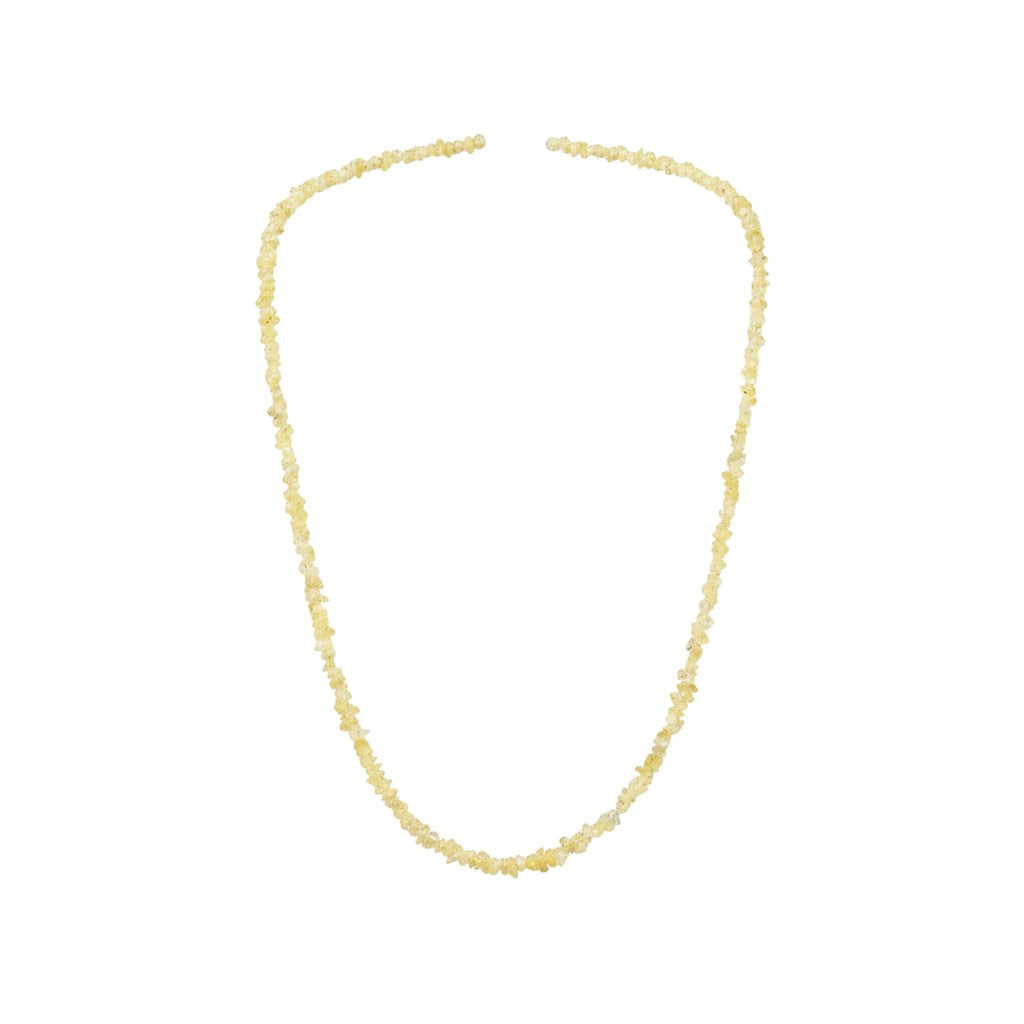 White Rough Diamond Bead Necklace with Silver Clasp