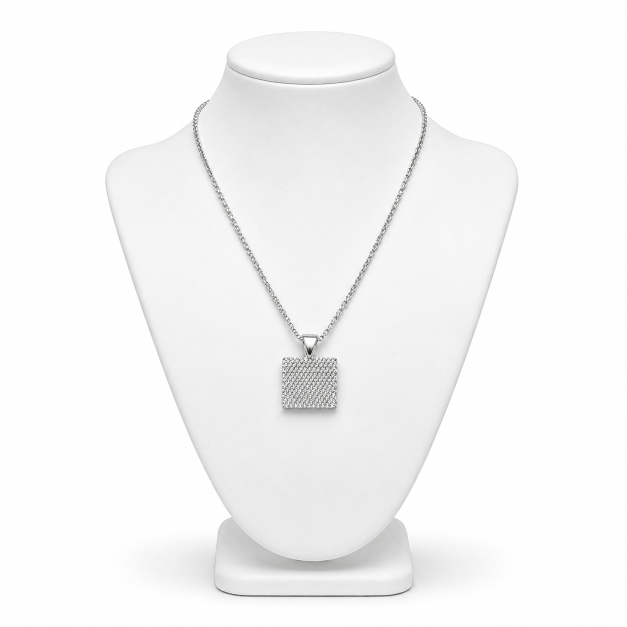 Square Hammered Sliver Pendent