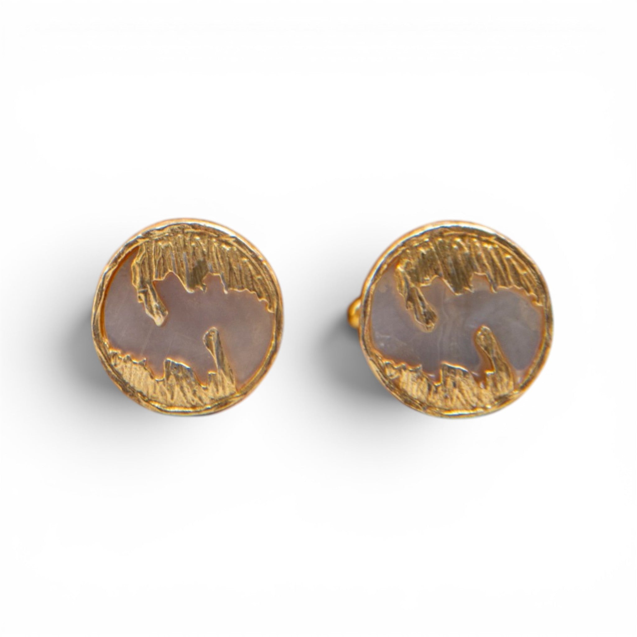 Mother of Pearl Flash Gold Plated Cufflinks