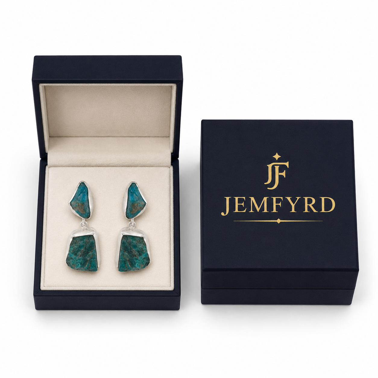 Apatite Rough Gemstone Stud Earring