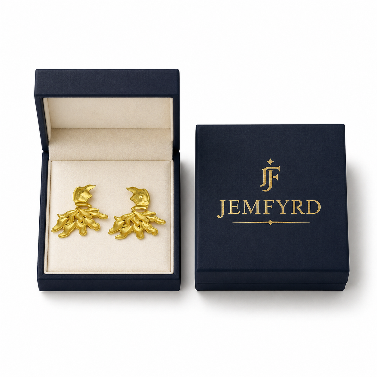 Under the leaf Spell Flash Gold Plated Stud Earring
