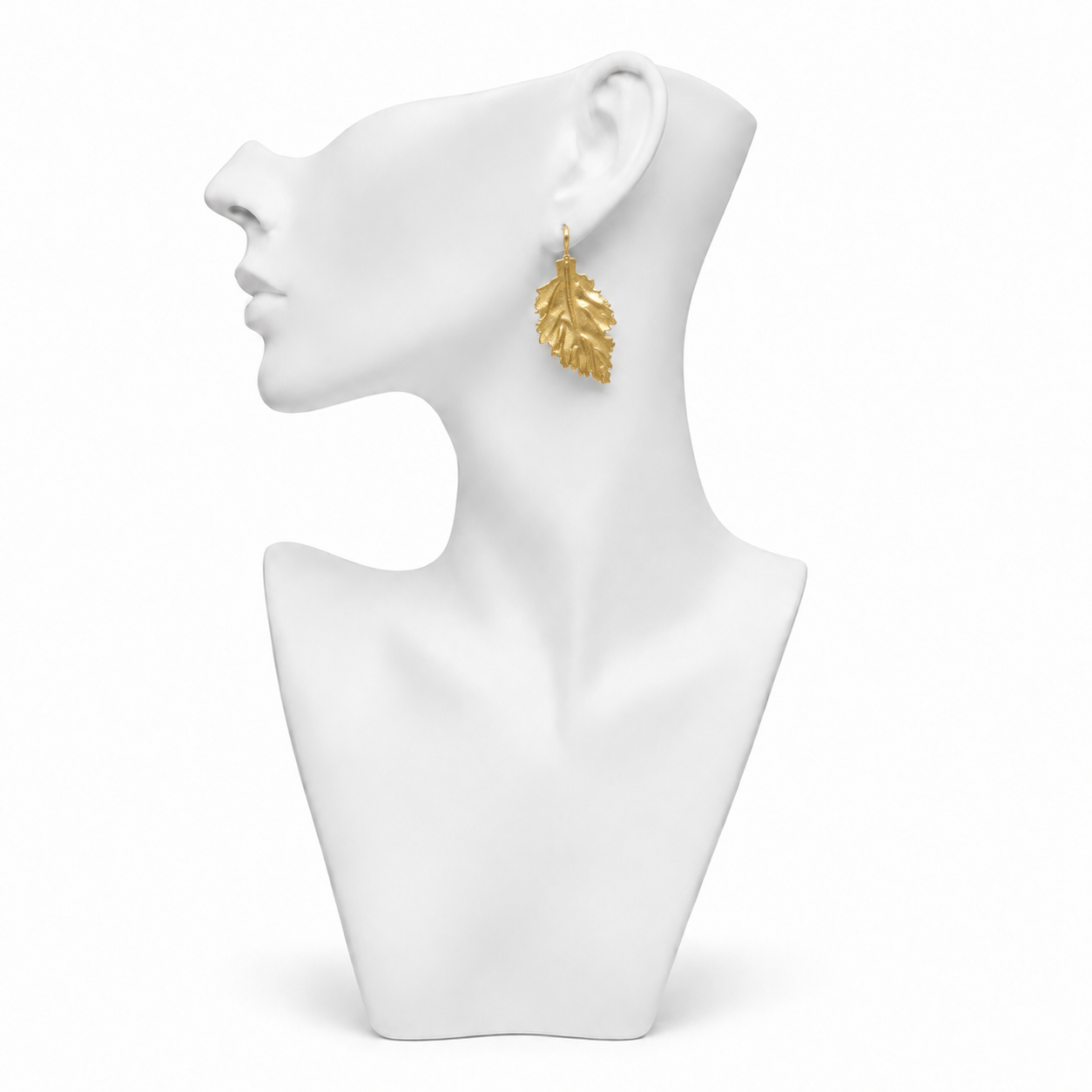 Golden Leaf Flash Gold Plated Stud Earring