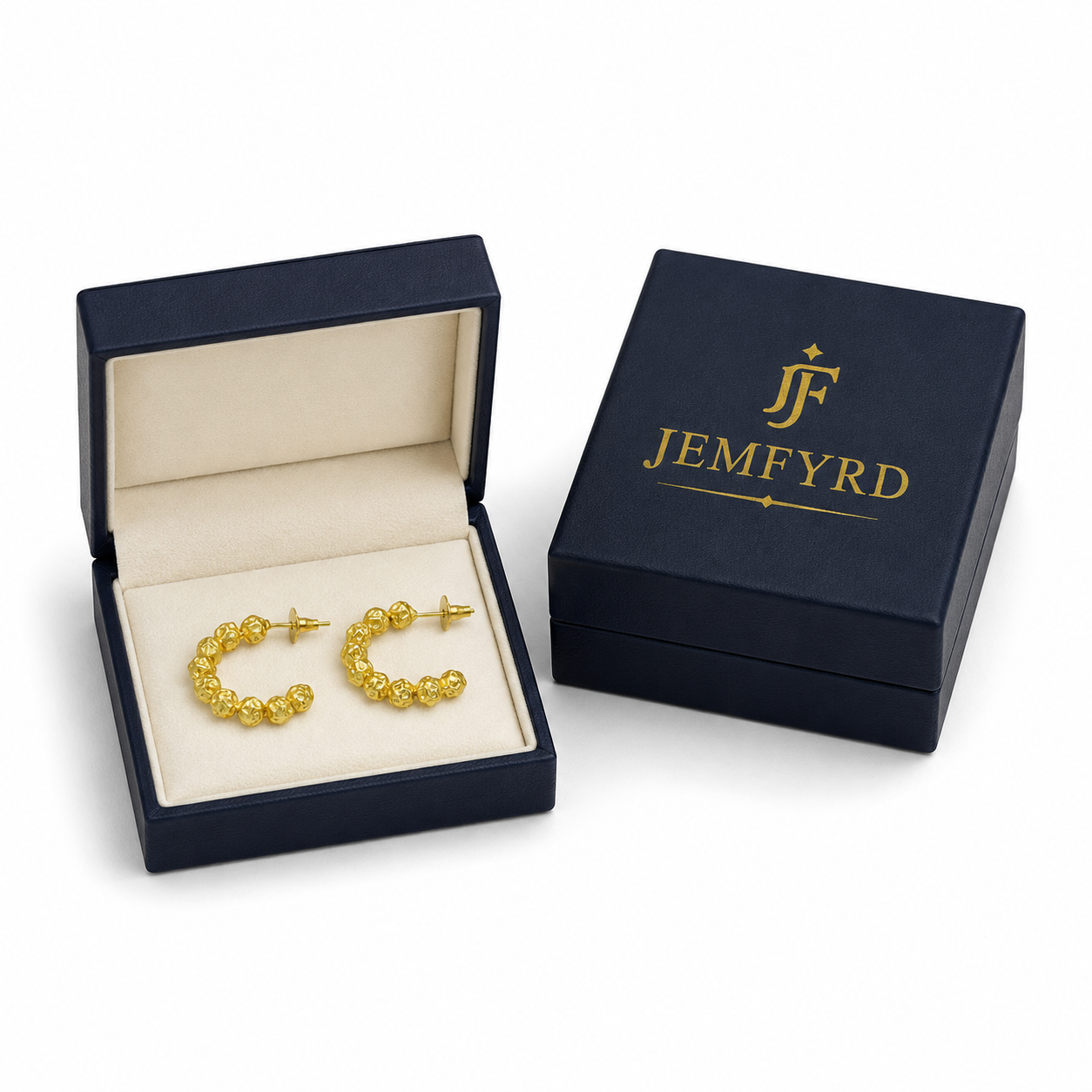 Peppercorn Textured Flash Gold Plated Stud Earring
