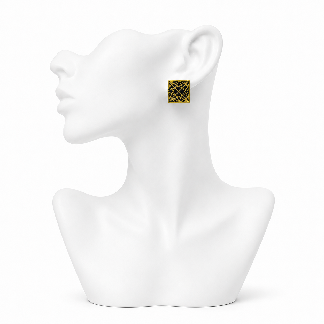 Square with Gold Star Enameling Cufflinks