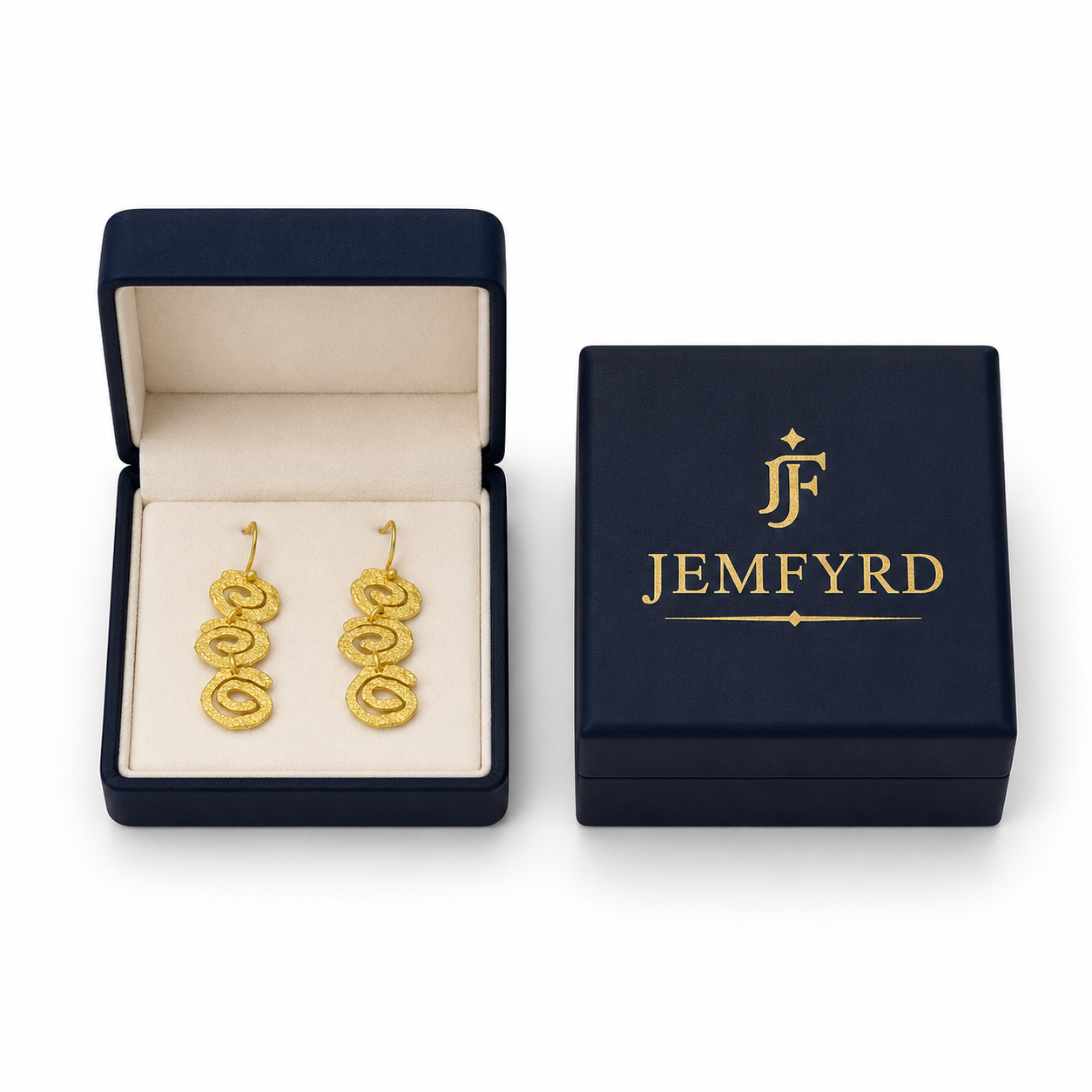 Uneven Swirl "Jalebi" Flash Gold Plated Dangle Earrings