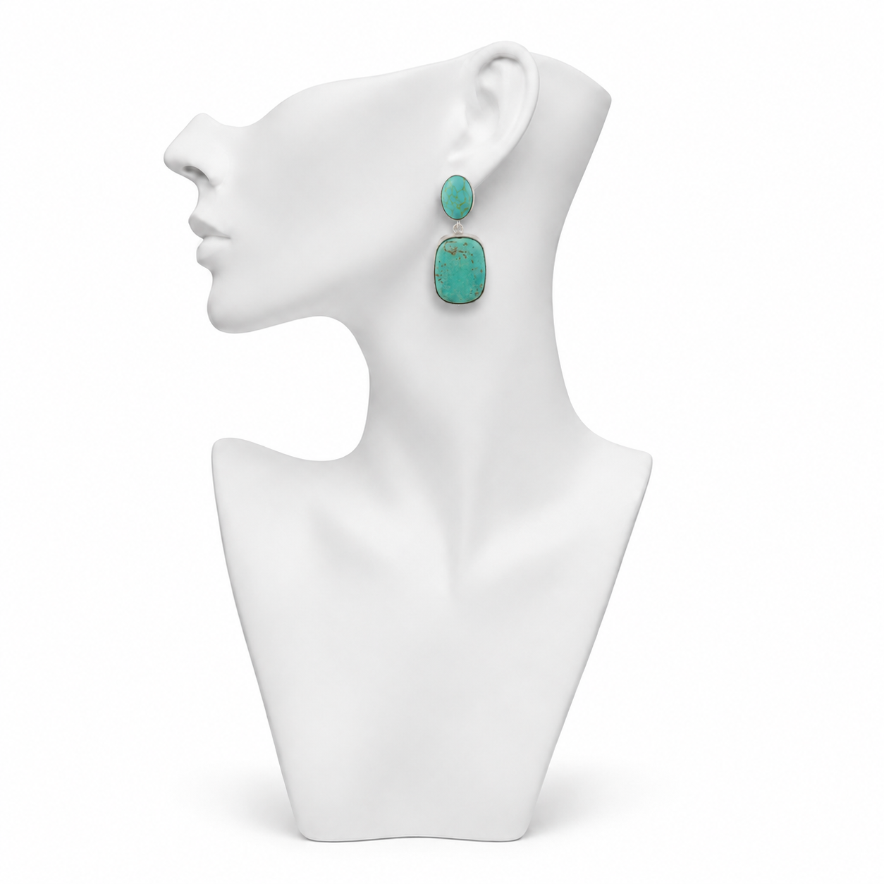 Turquoise Rough Gemstone Stud Earring