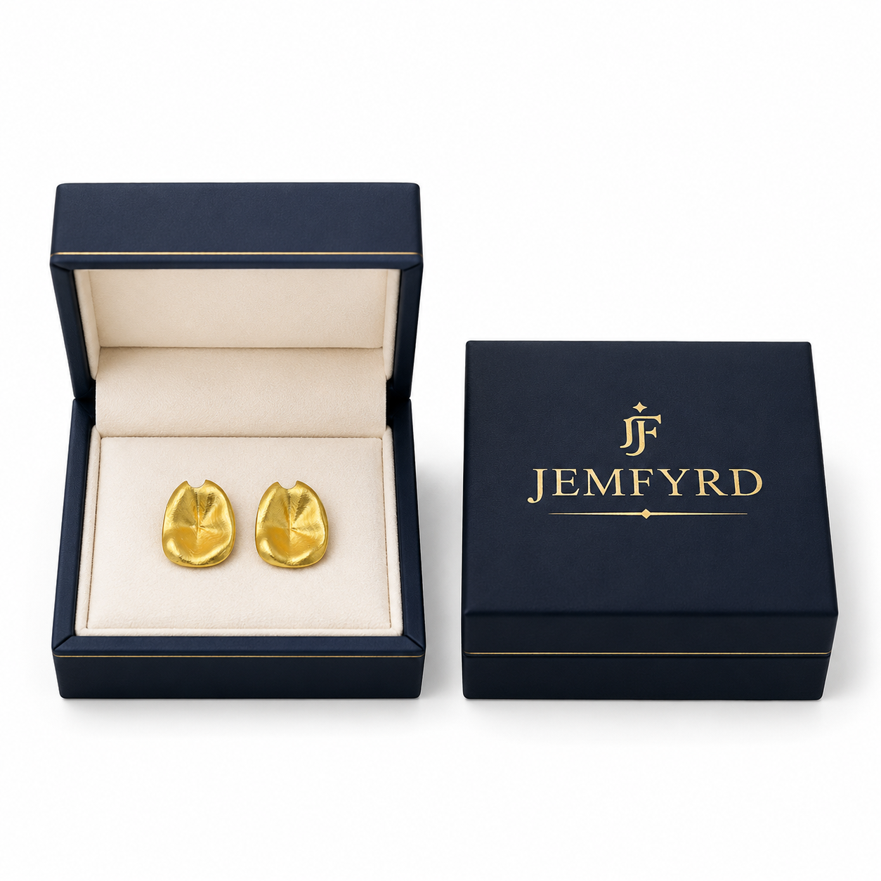 Small Lotus Leaf Flash Gold Plated Stud Earring