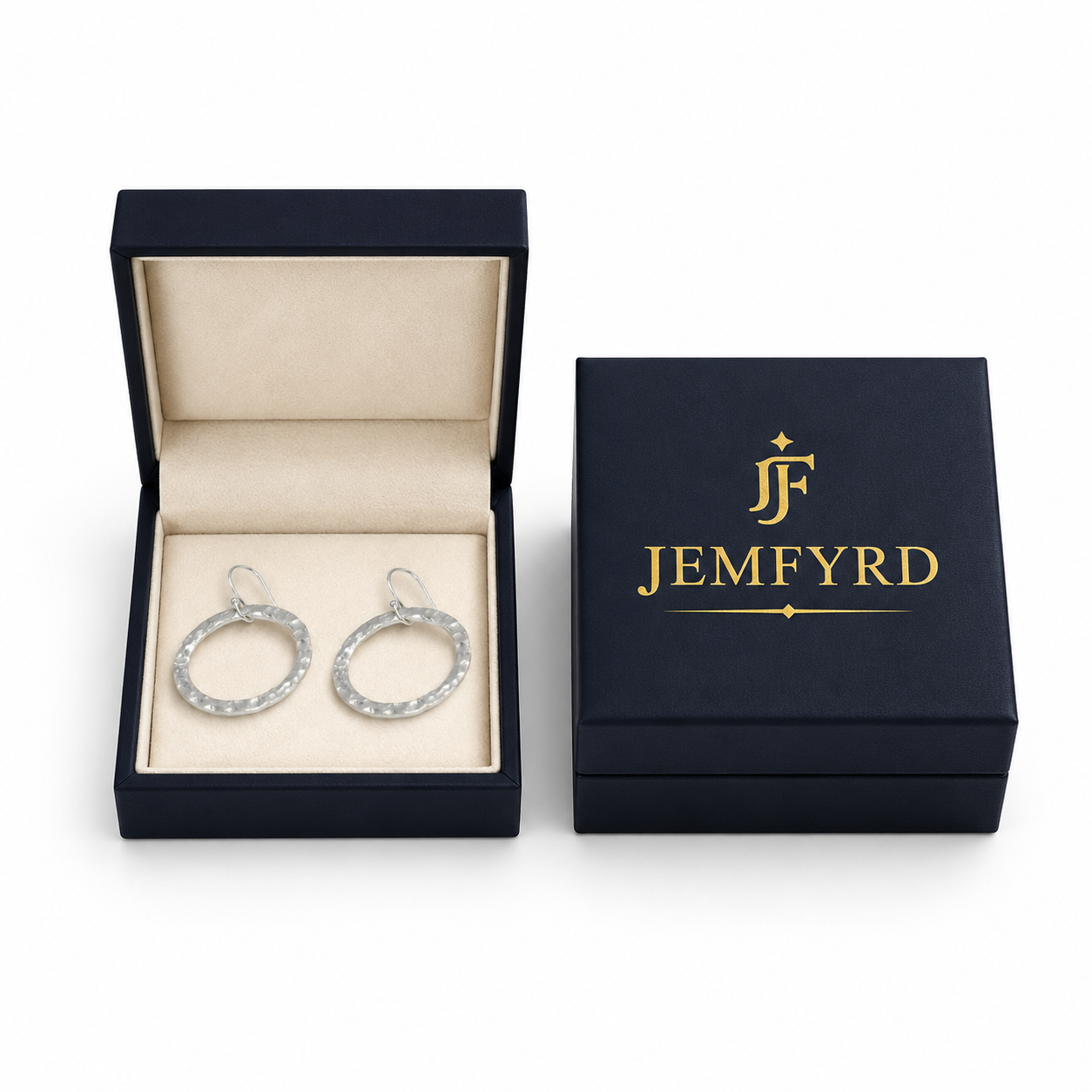 Hammered Round Silver Earring