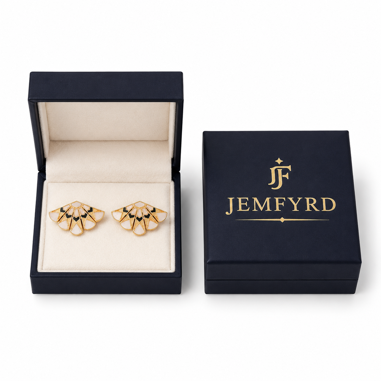 Mother of Pearl Brass Flash Gold Plating Ginkgo Stud Earring