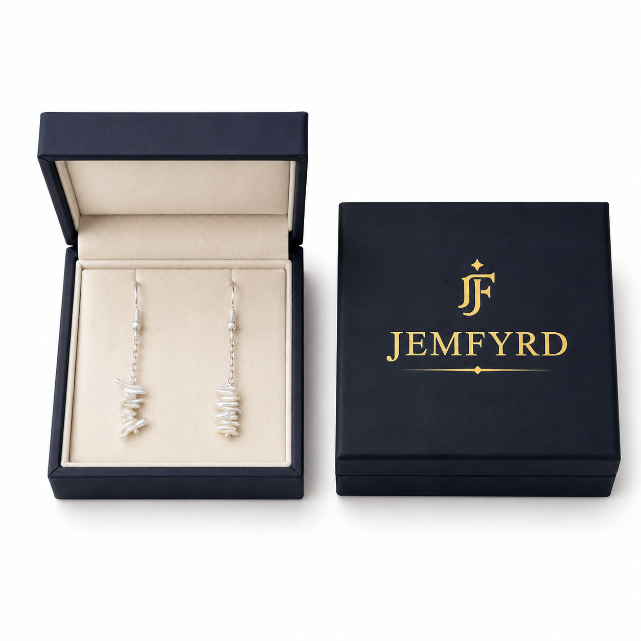 Natural Biwa Pearl Dangler Silver Plated Hook Earring