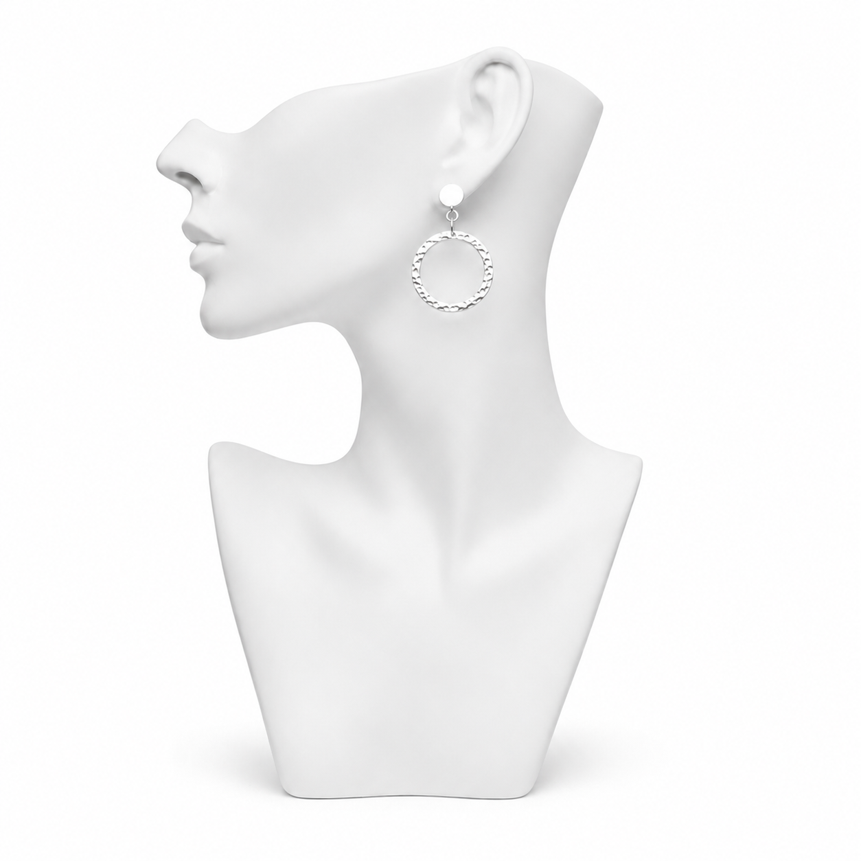 Silver Hoop Stud Earring