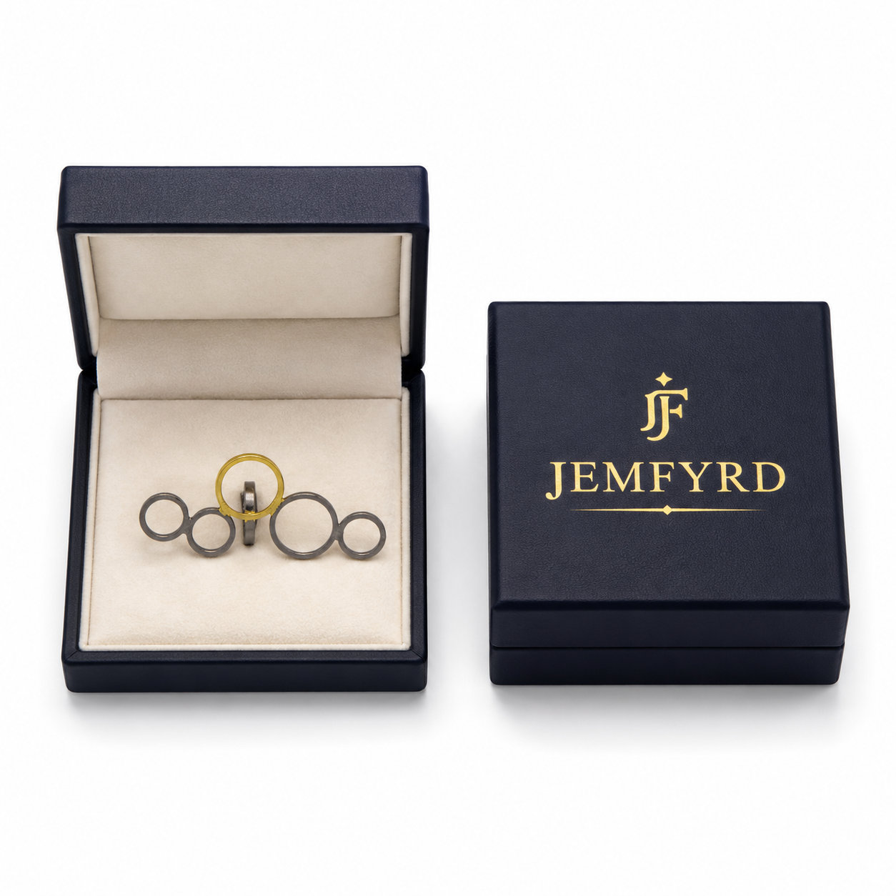 Penta Ring Brass Dual Colour Plated Adjustable Ring