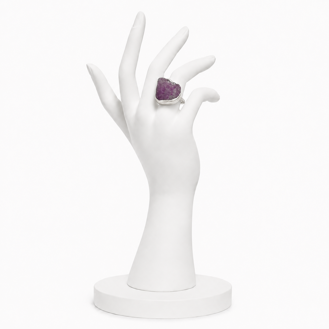 Amethystt Rough Gemstone Ring