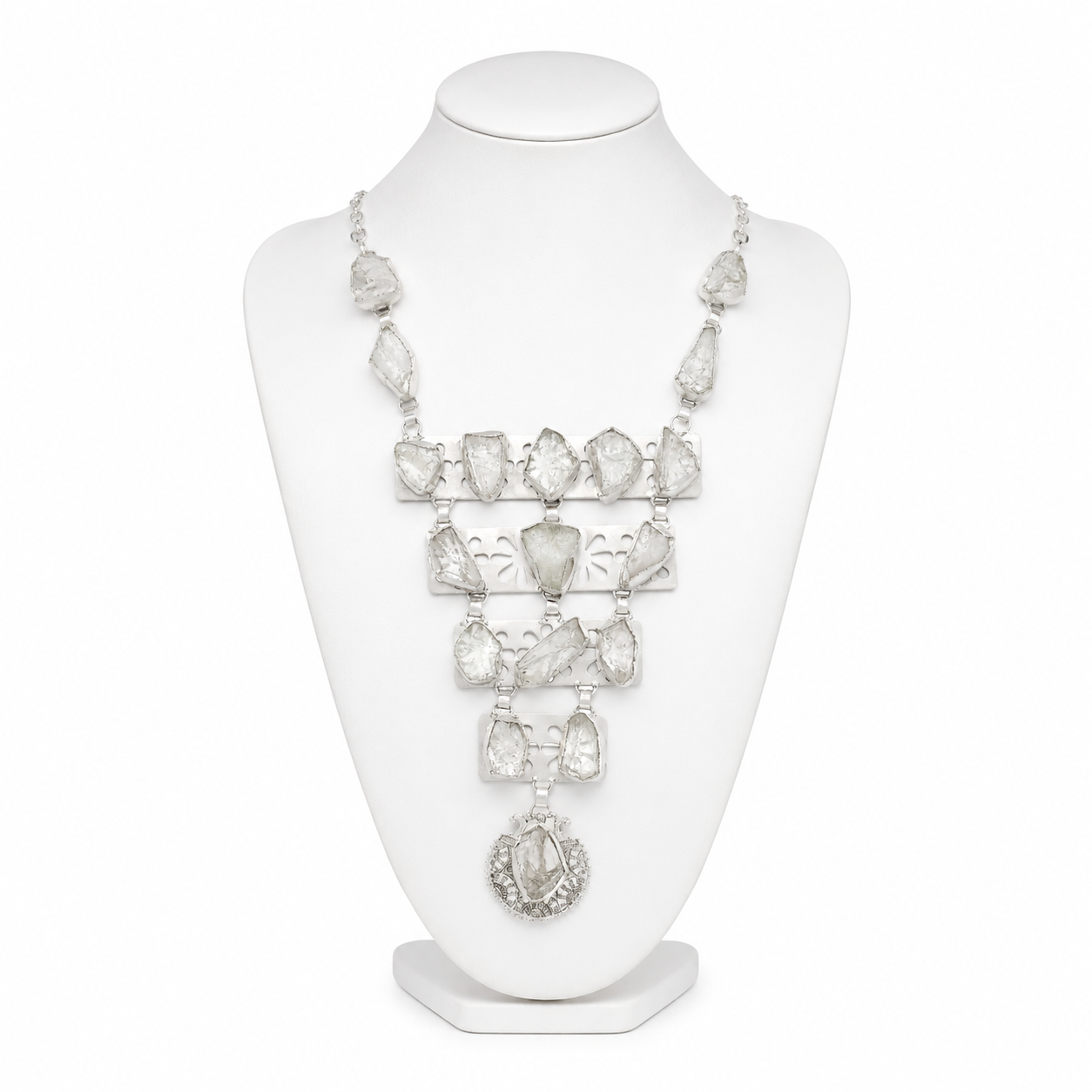 Crystal Quartz Rough Gemstone Necklace