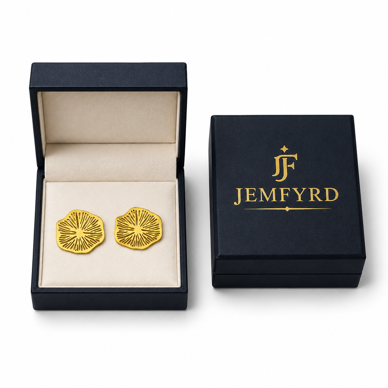 Lotus Leaf Gold Plated Stud Earring