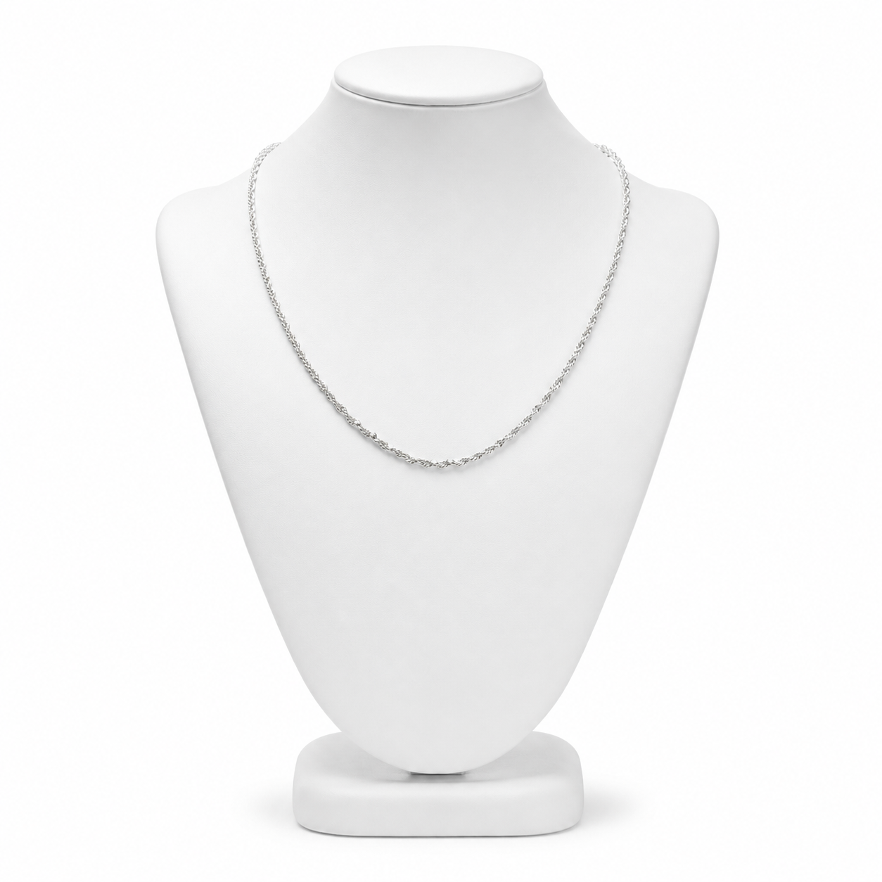 Small Grey Rough Diamond Bead Necklace with Silver Clasp
