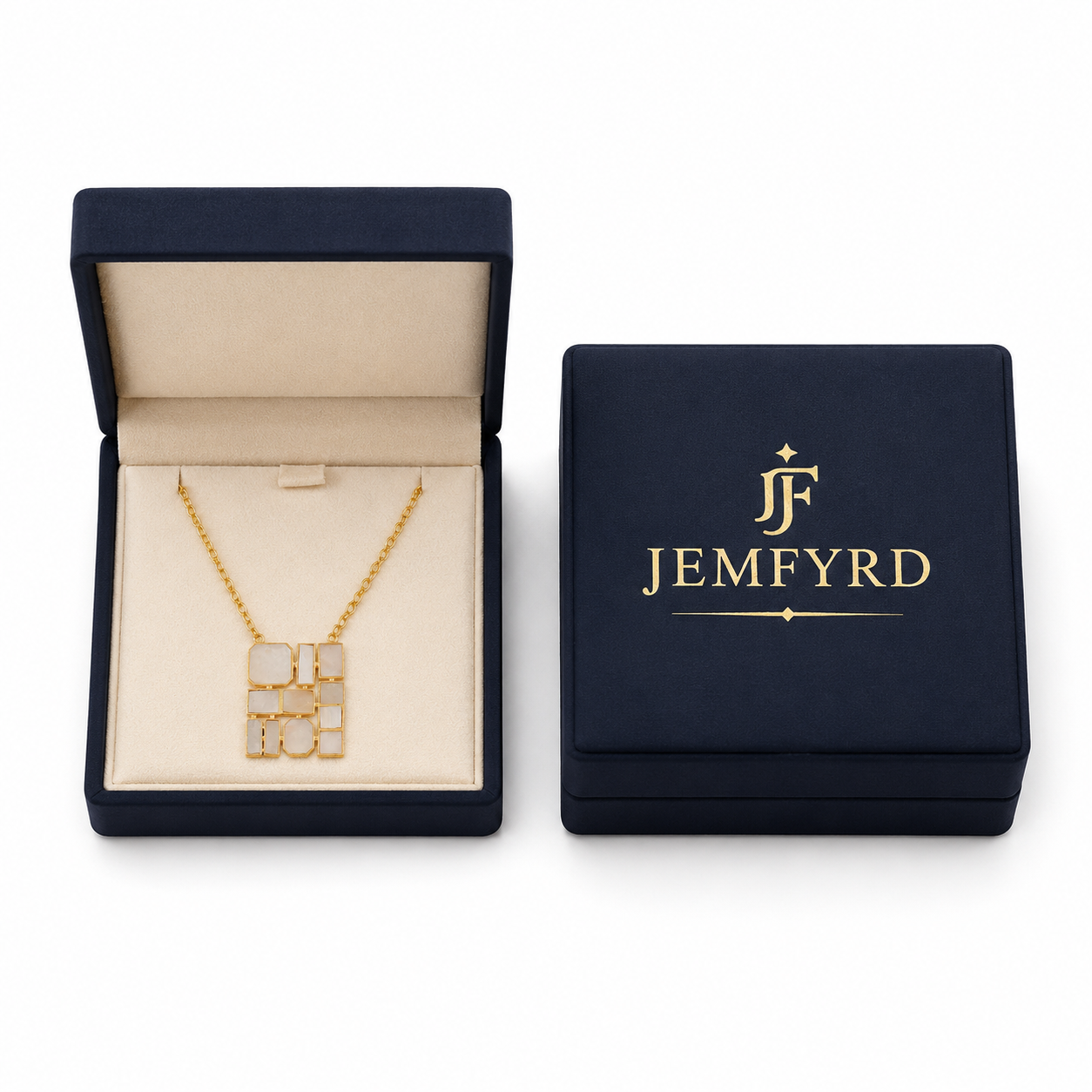 Mother of Pearl Brass Flash Gold Plating Enameled Necklace