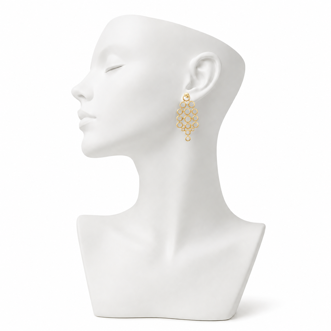 Brass Flash Gold Plating Hoops Stud Earring