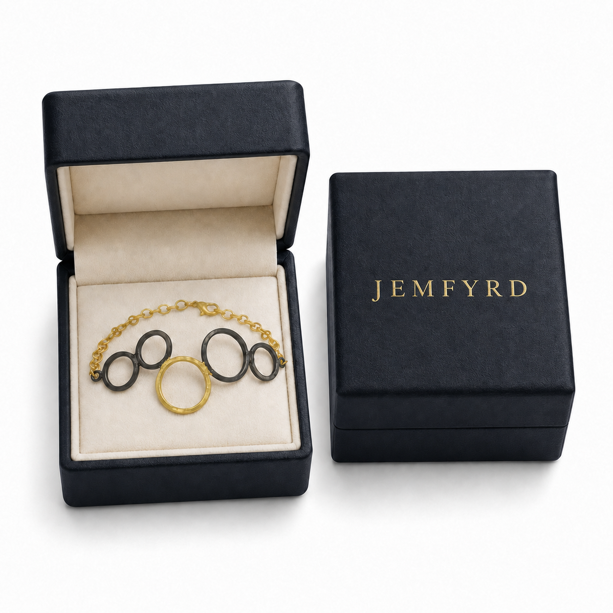 Penta Ring Brass Dual Colour Plated Bracelet