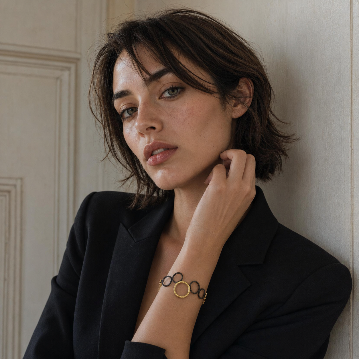 Penta Ring Brass Dual Colour Plated Bracelet