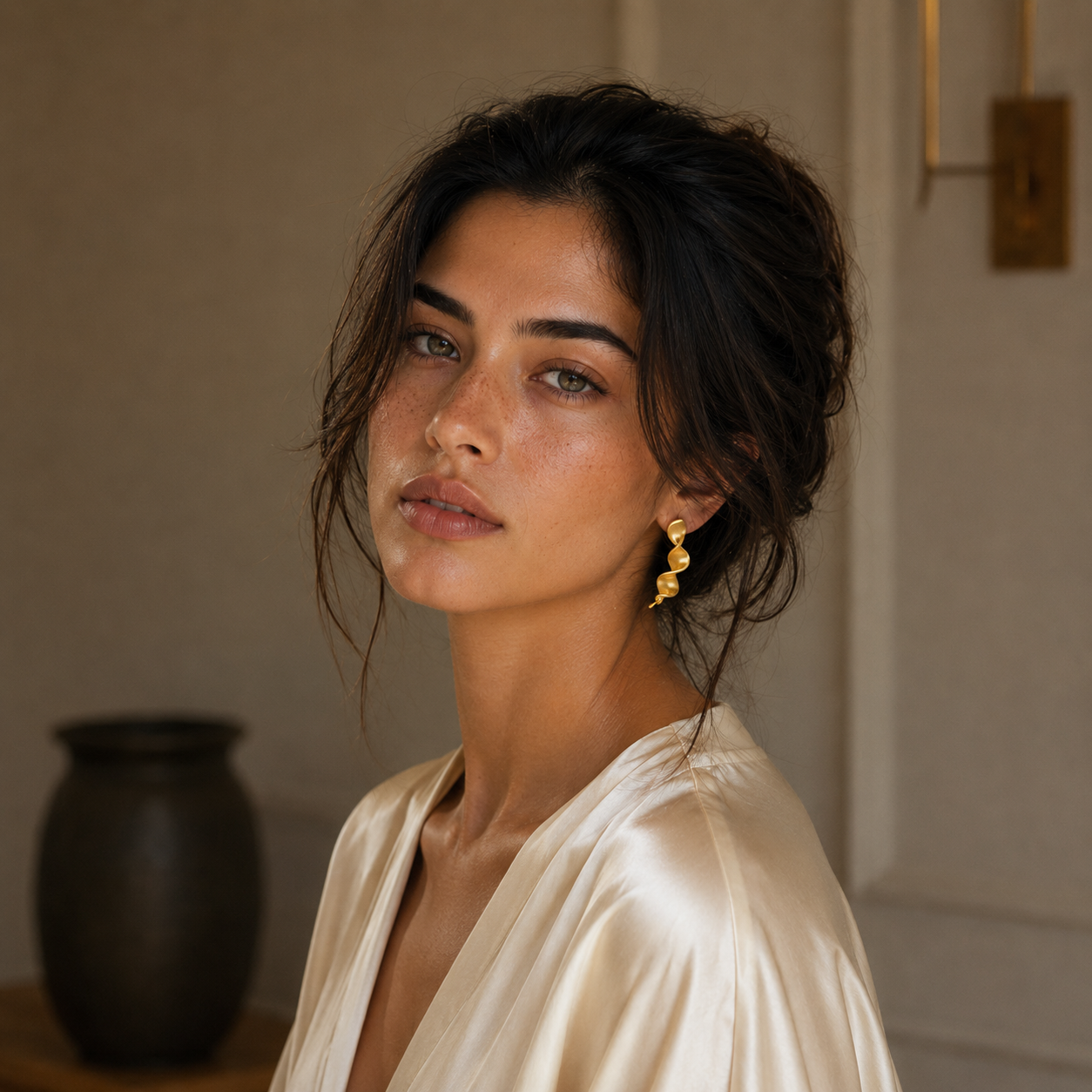 Twisted Brass Gold Plated Dangler Earring